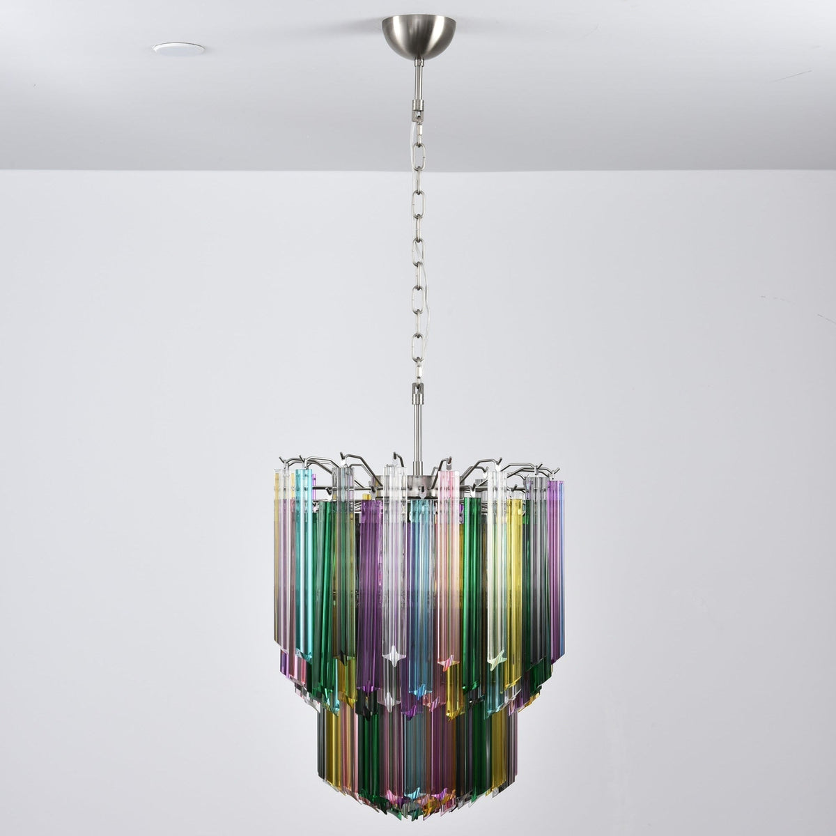 Celorelle Chandelier Murano Glass Colorful Prism