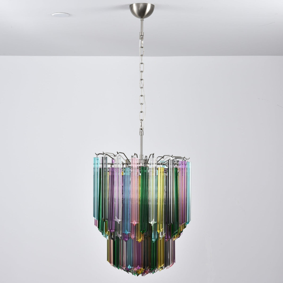 Celorelle Chandelier Murano Glass Colorful Prism