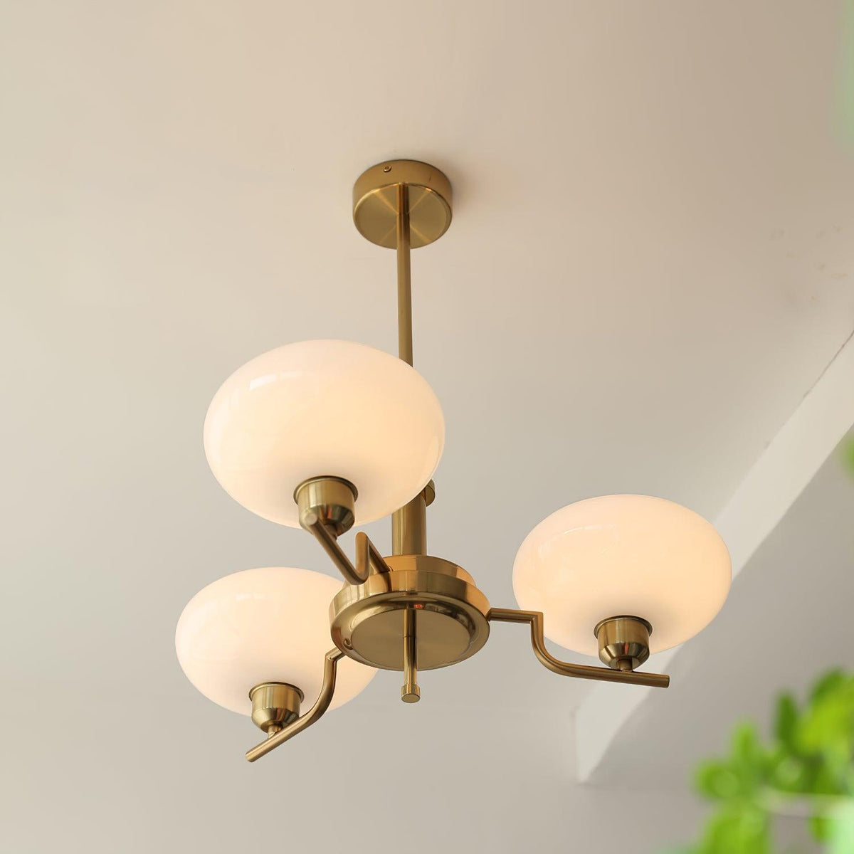 Amino Pendant Lamp Glass Globe Brass Frame