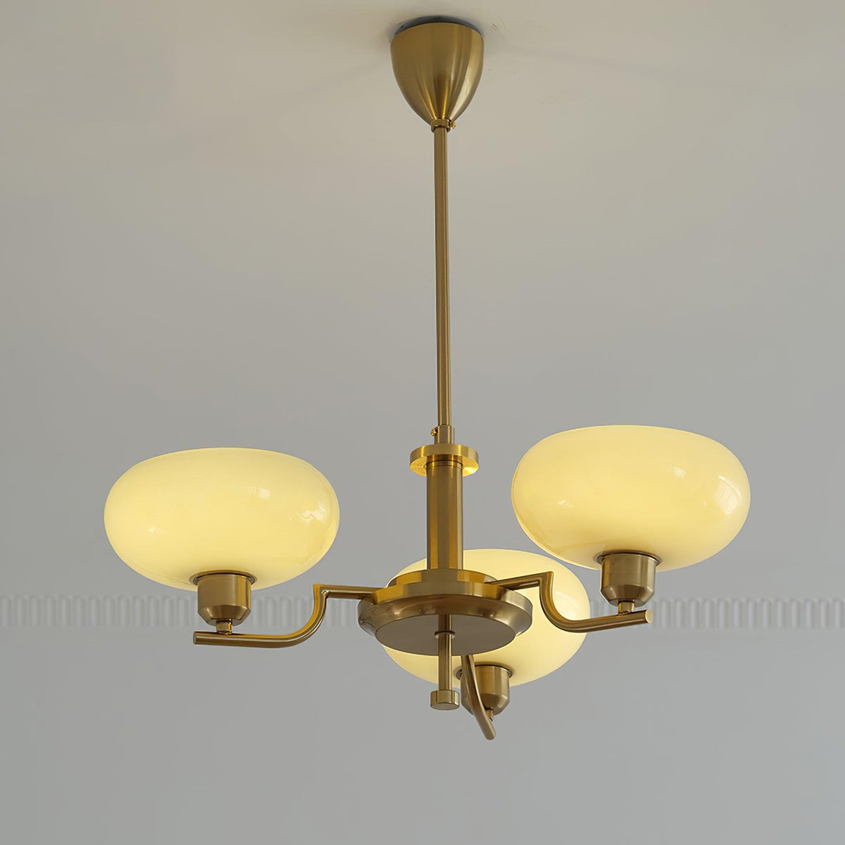 Amino Pendant Lamp Glass Globe Brass Frame