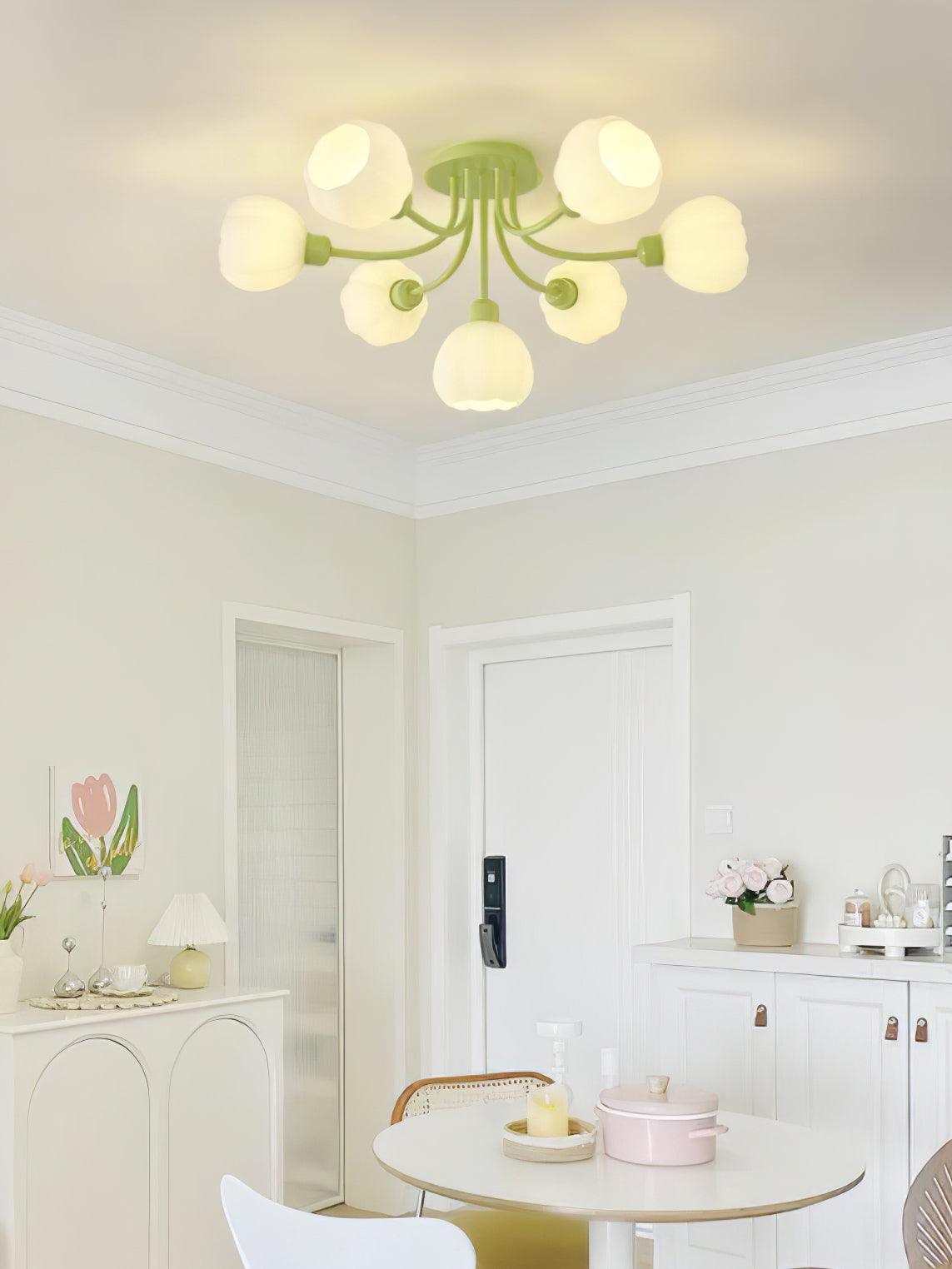 Zenorarae Elegance Matcha Glass Ceiling Lamp