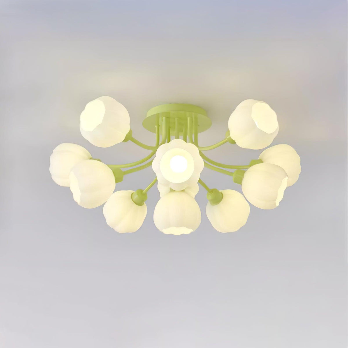 Zenorarae Elegance Matcha Glass Ceiling Lamp