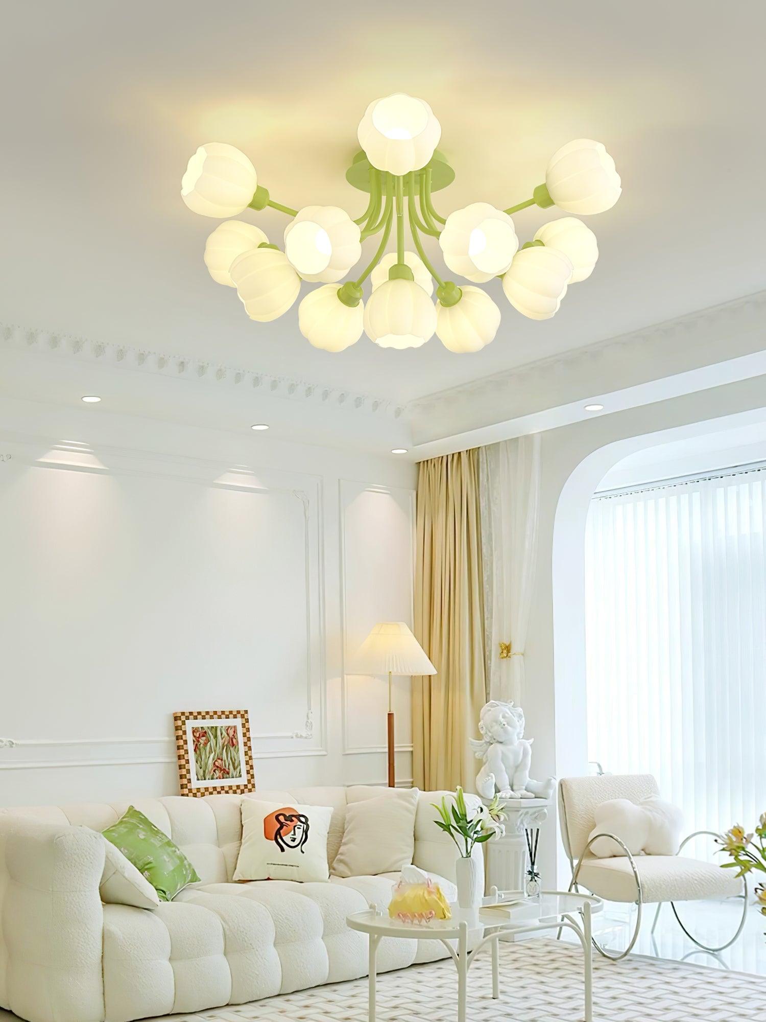 Zenorarae Elegance Matcha Glass Ceiling Lamp