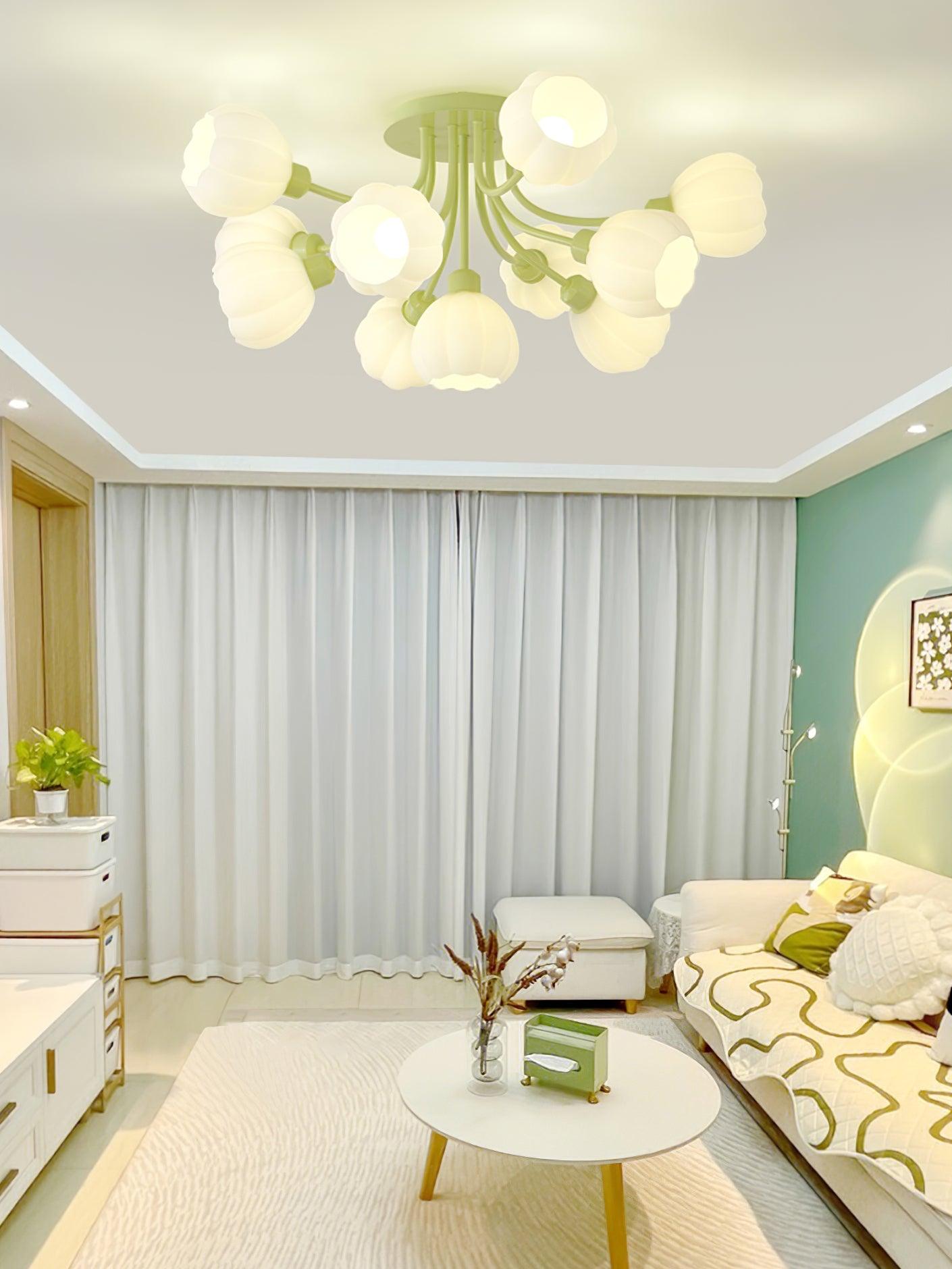 Zenorarae Elegance Matcha Glass Ceiling Lamp