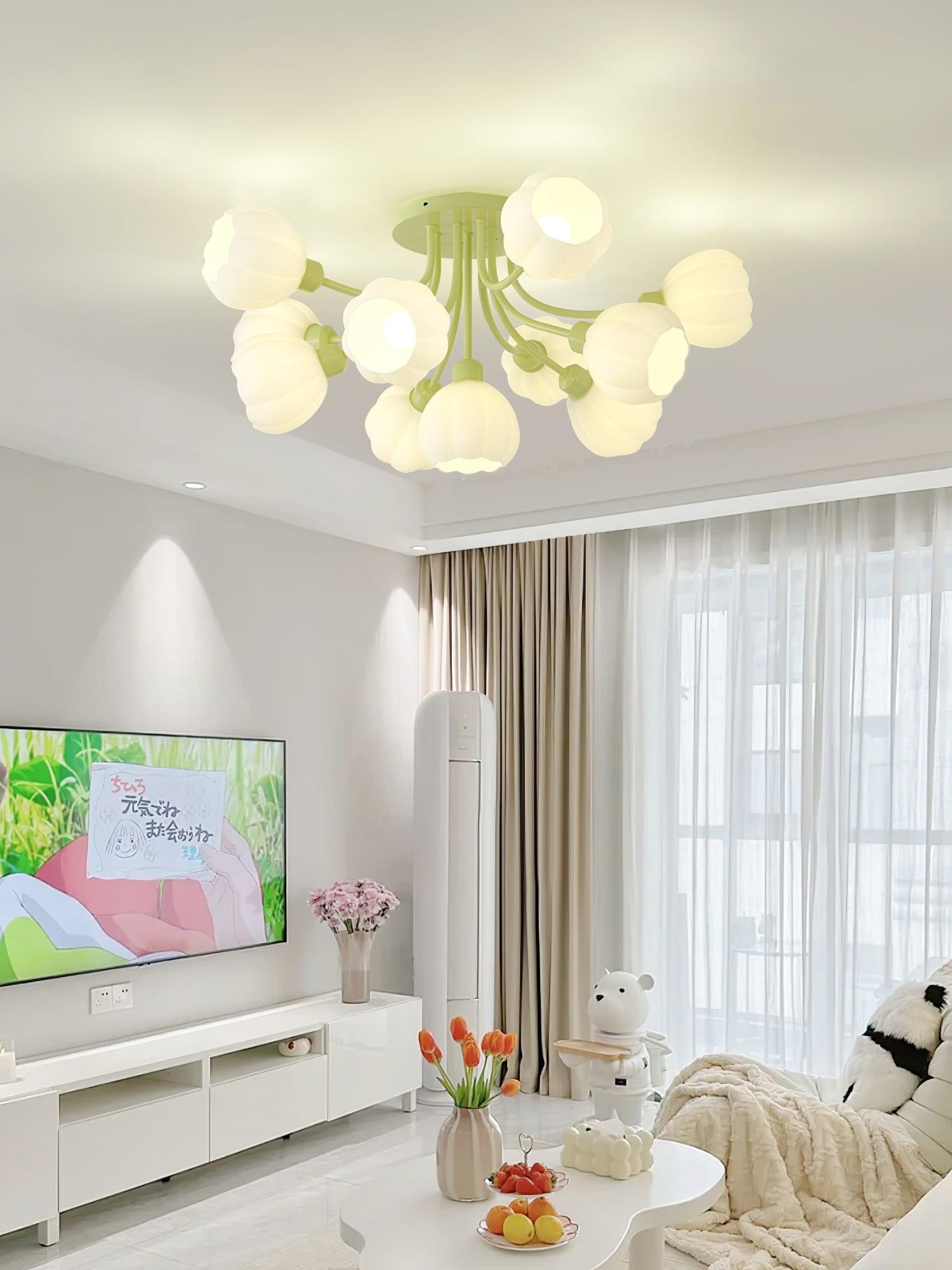 Zenorarae Elegance Matcha Glass Ceiling Lamp