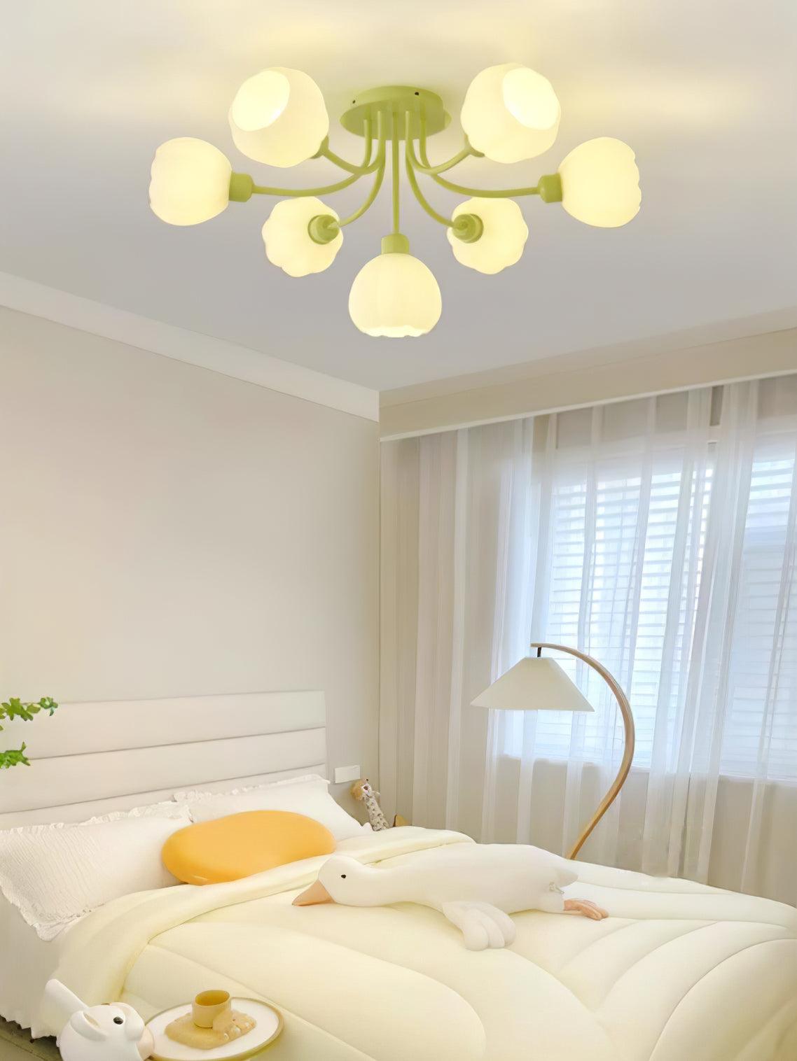 Zenorarae Elegance Matcha Glass Ceiling Lamp