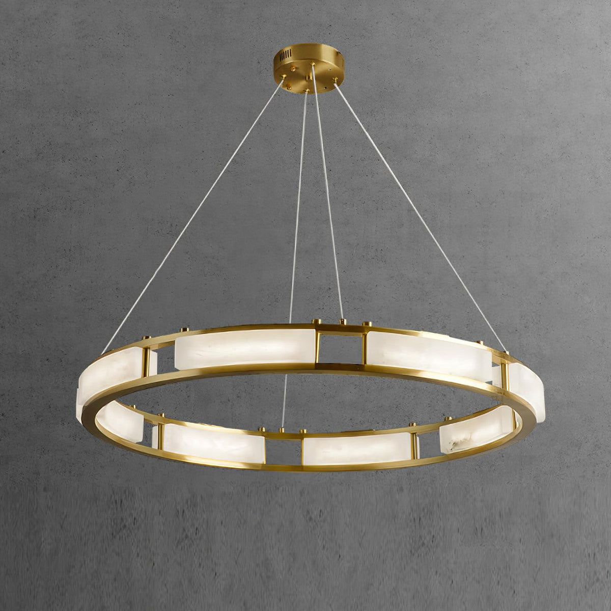Dythan Minimalist Alabaster Ring Pendant Light