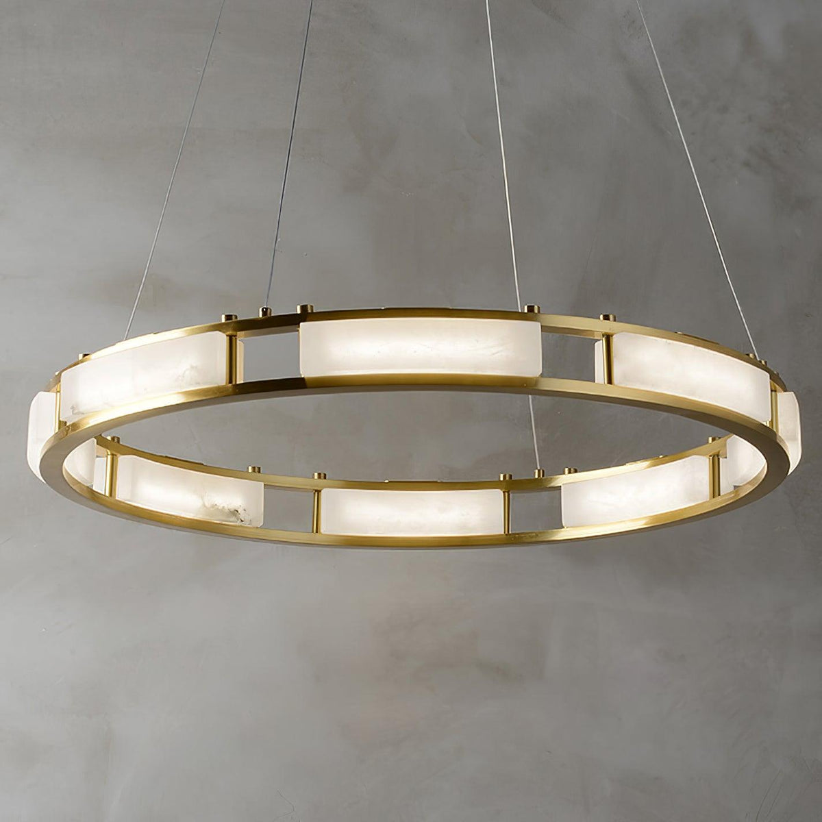 Dythan Minimalist Alabaster Ring Pendant Light