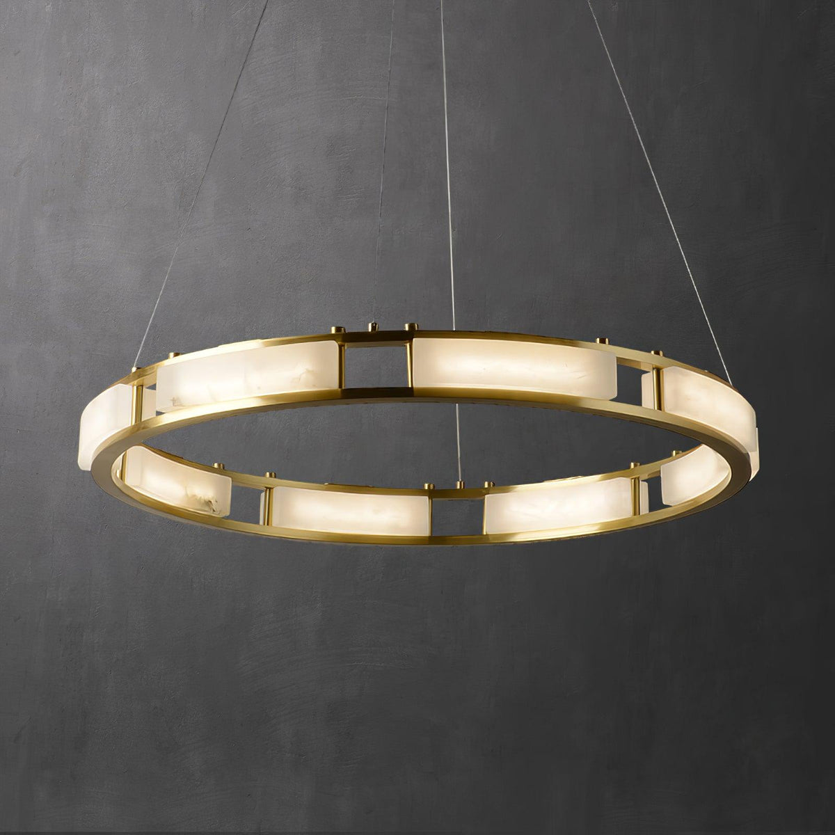Dythan Minimalist Alabaster Ring Pendant Light