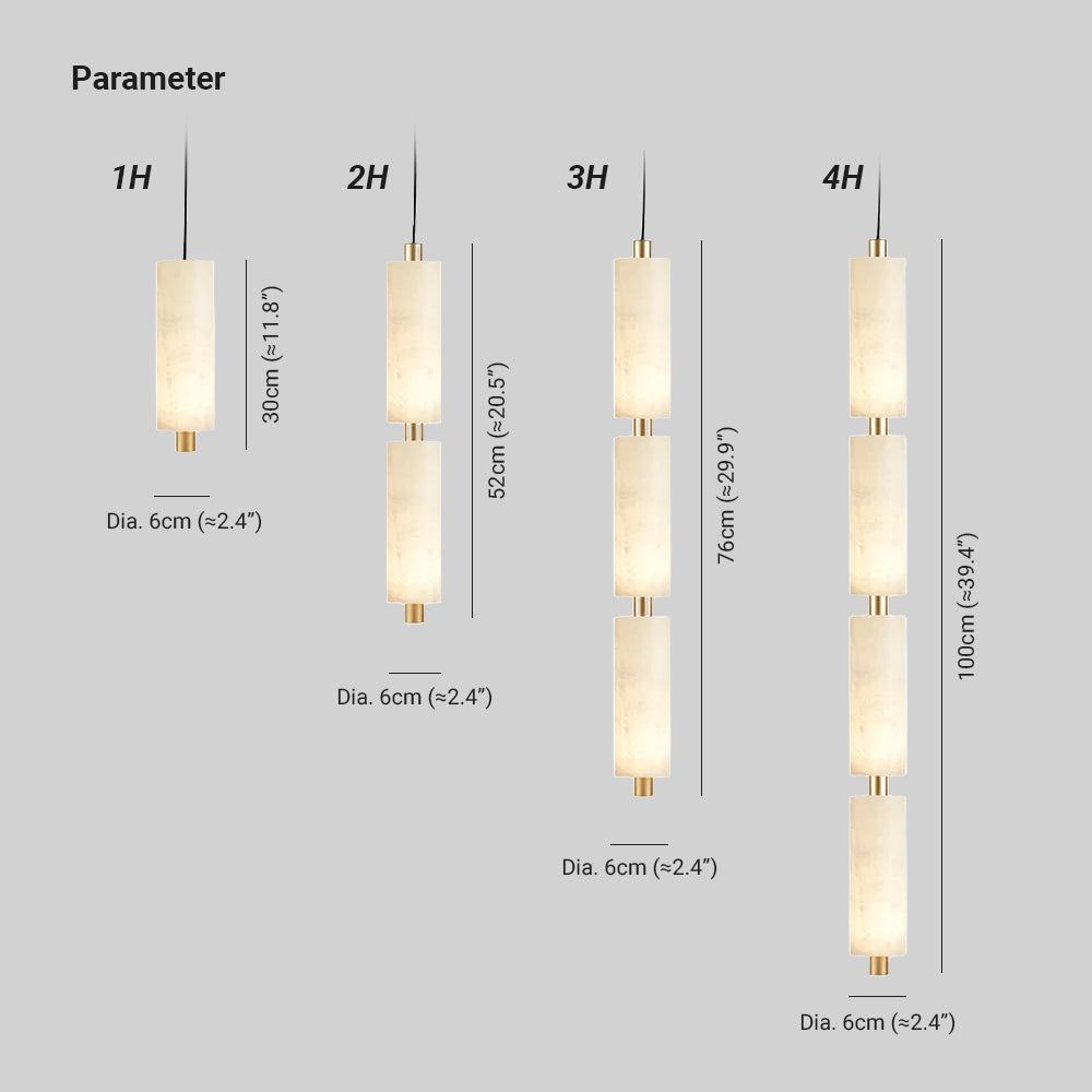 Zovarion Modern Minimalist Cluster Alabaster Pendant Light