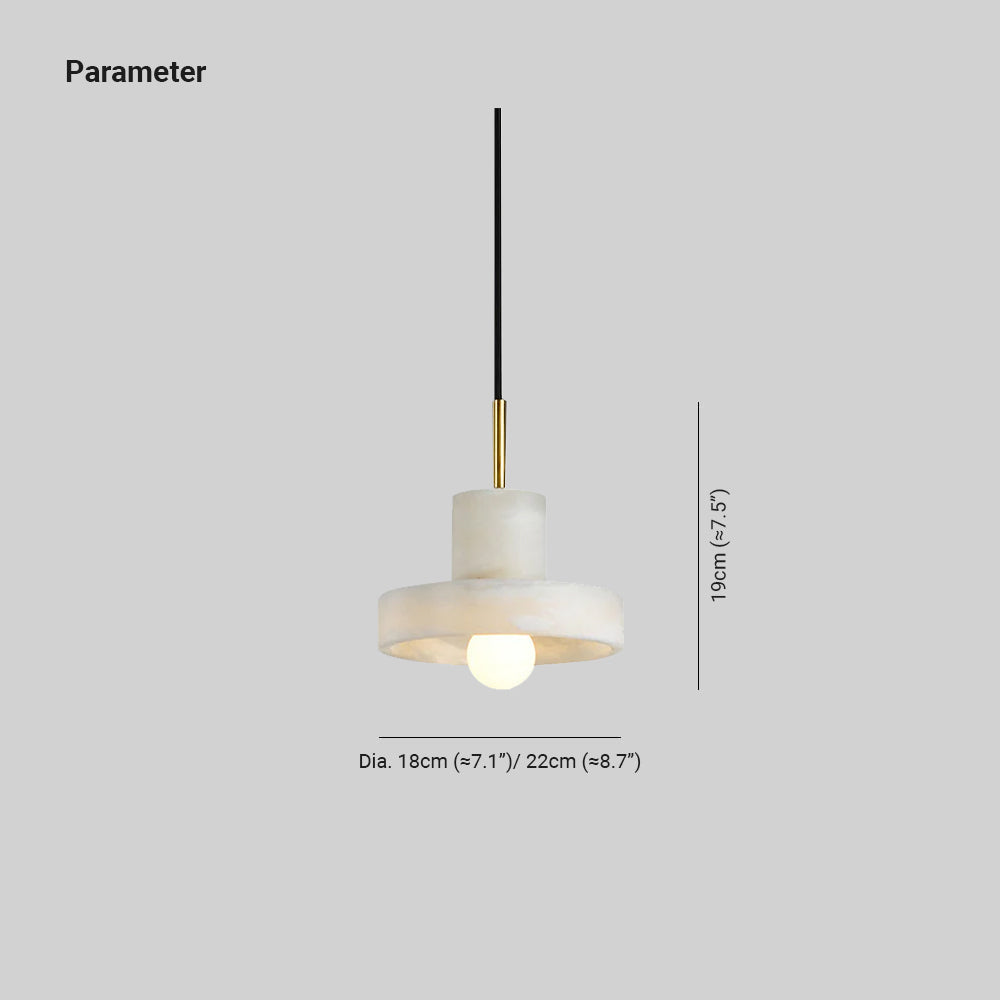 Maren Pendant Lamp Alabaster Hat-Shape
