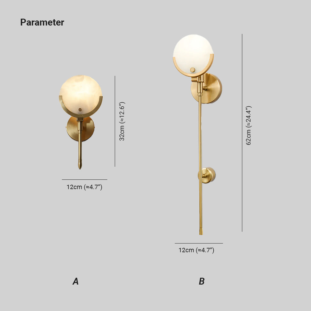 Aminex Sphere Alabaster Wall Light