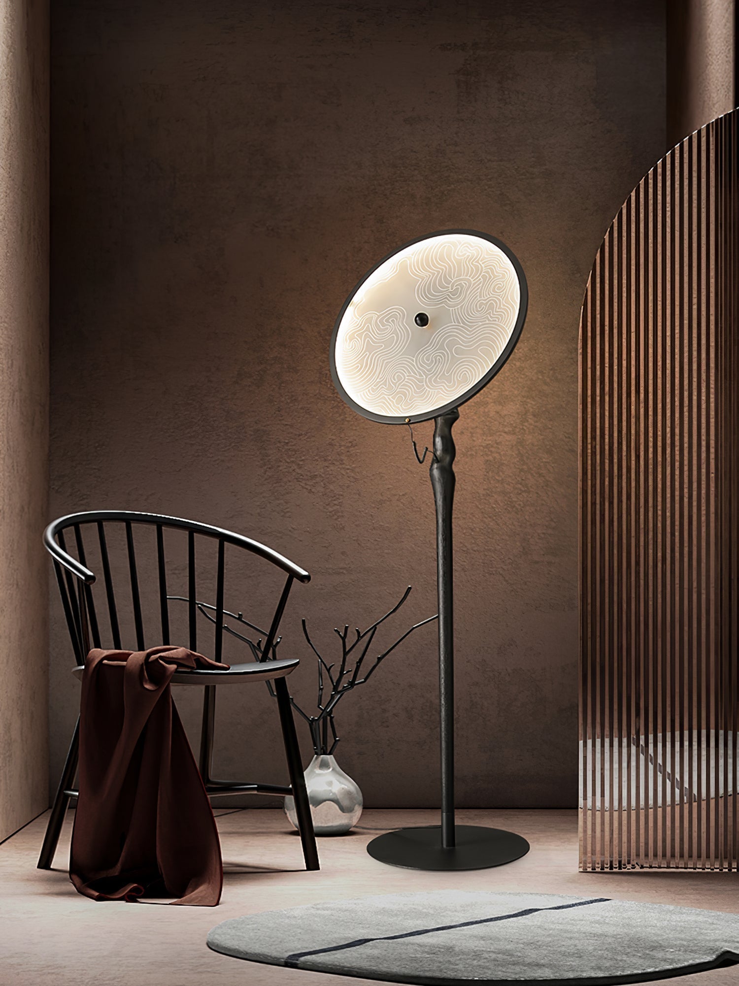 Evliriel Artistic Wood Floor Lamp