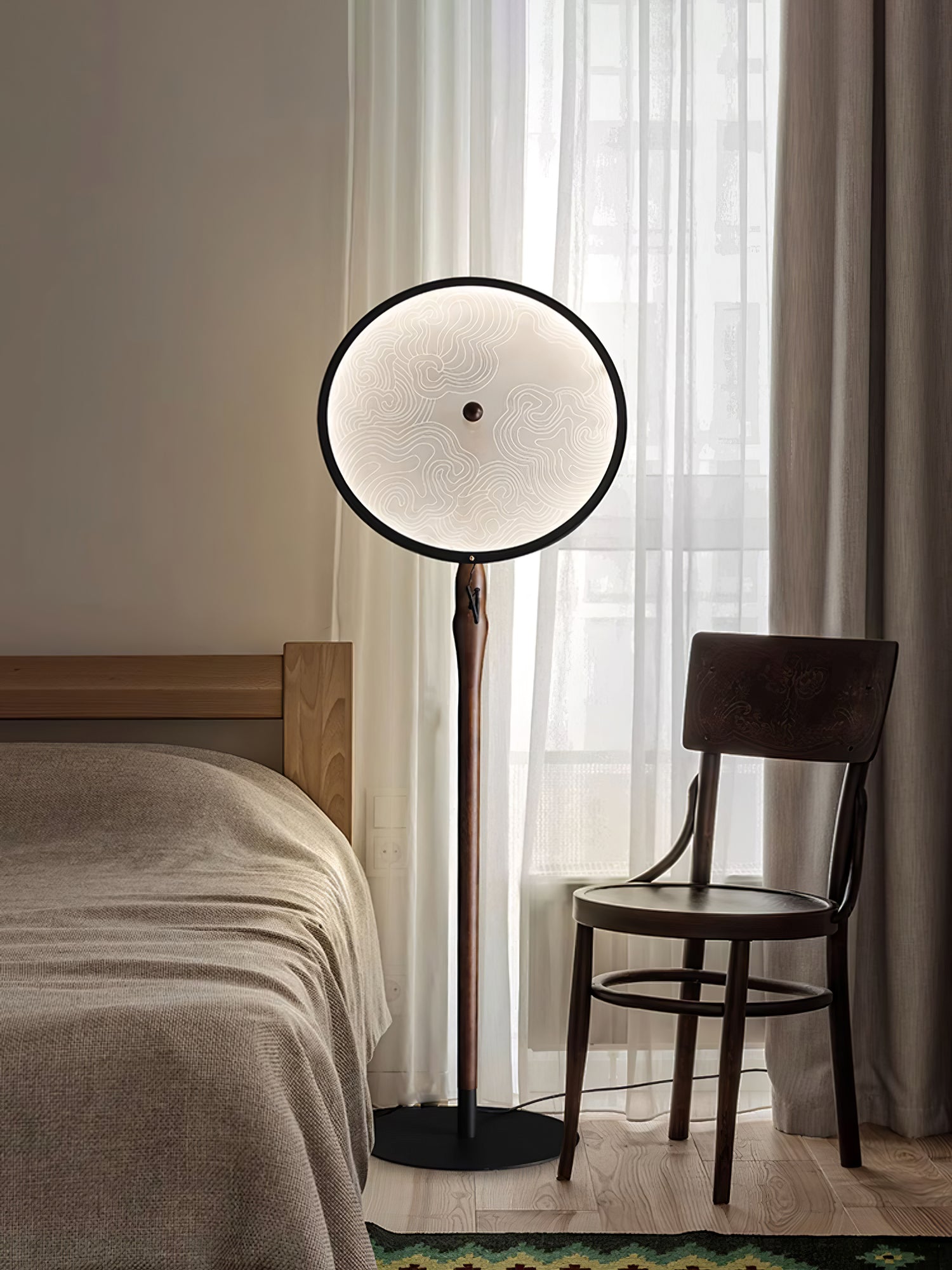 Evliriel Artistic Wood Floor Lamp