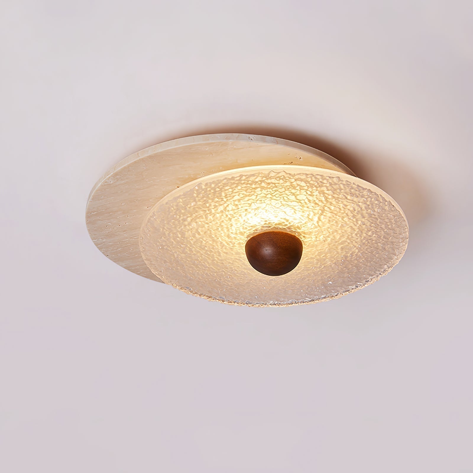 Keth Circular Travertine Ceiling Light / Wall Light