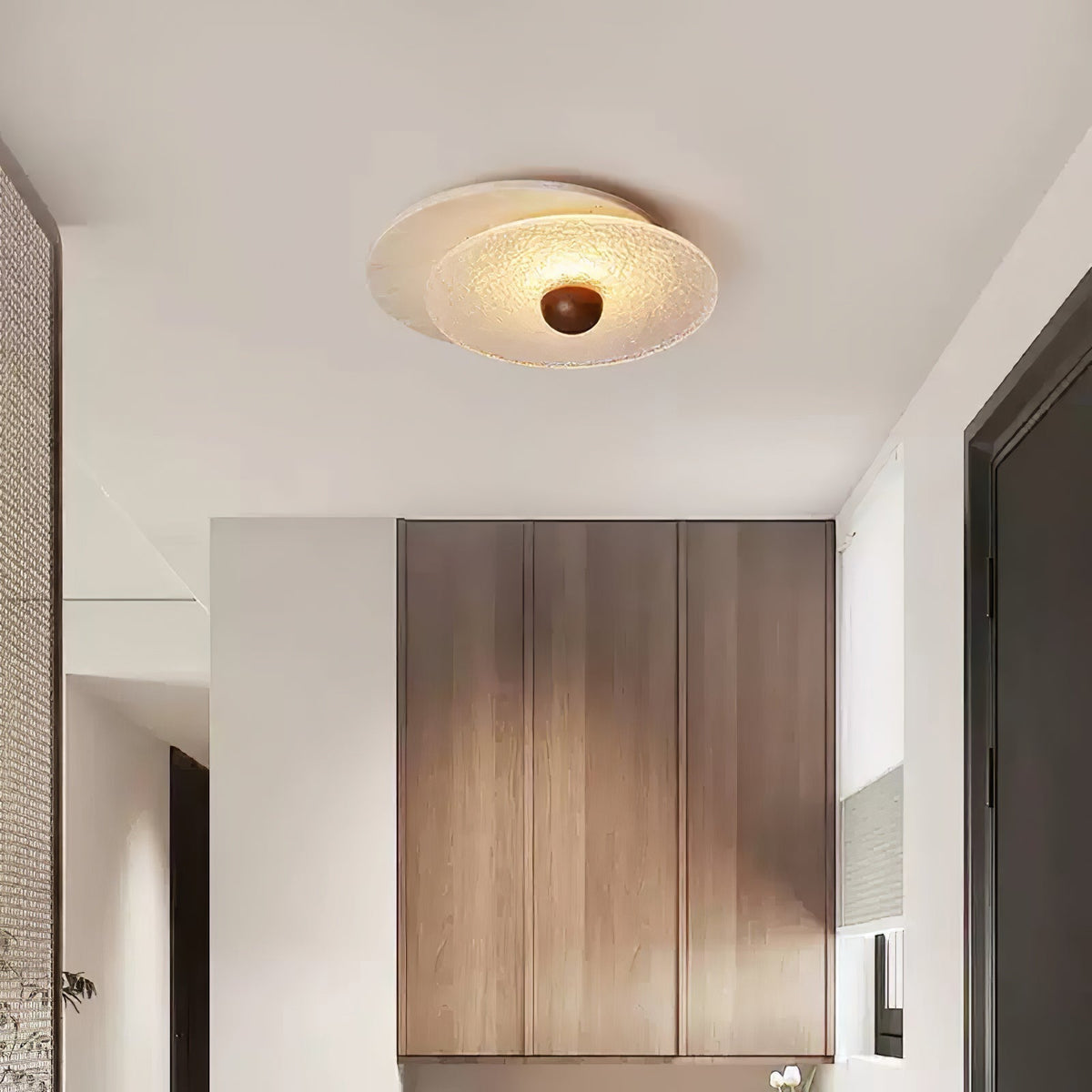Keth Circular Travertine Ceiling Light / Wall Light