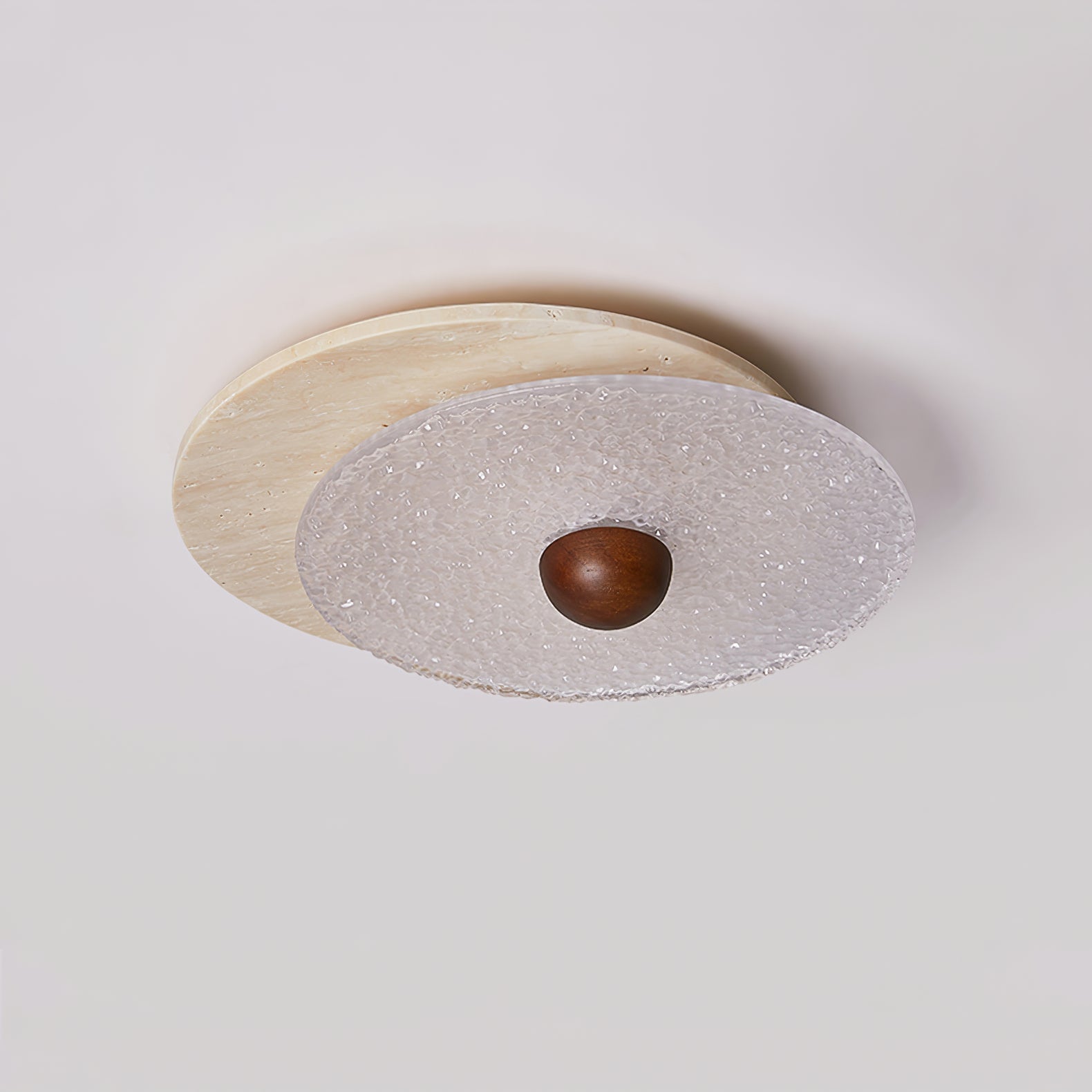 Keth Circular Travertine Ceiling Light / Wall Light