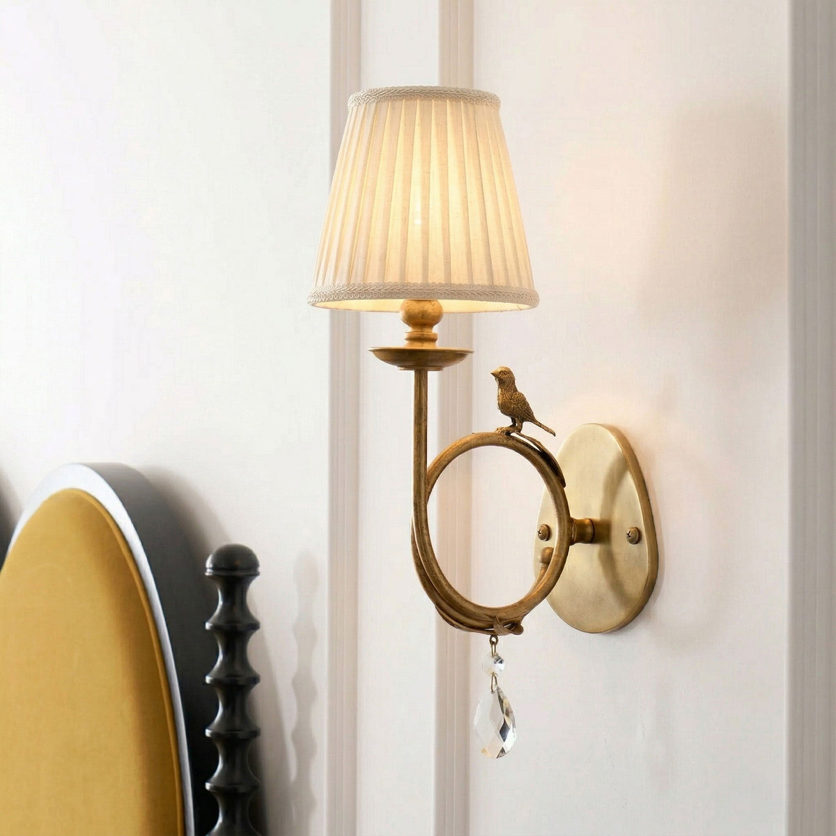 Orvienne Bird Fabric Wall Sconce
