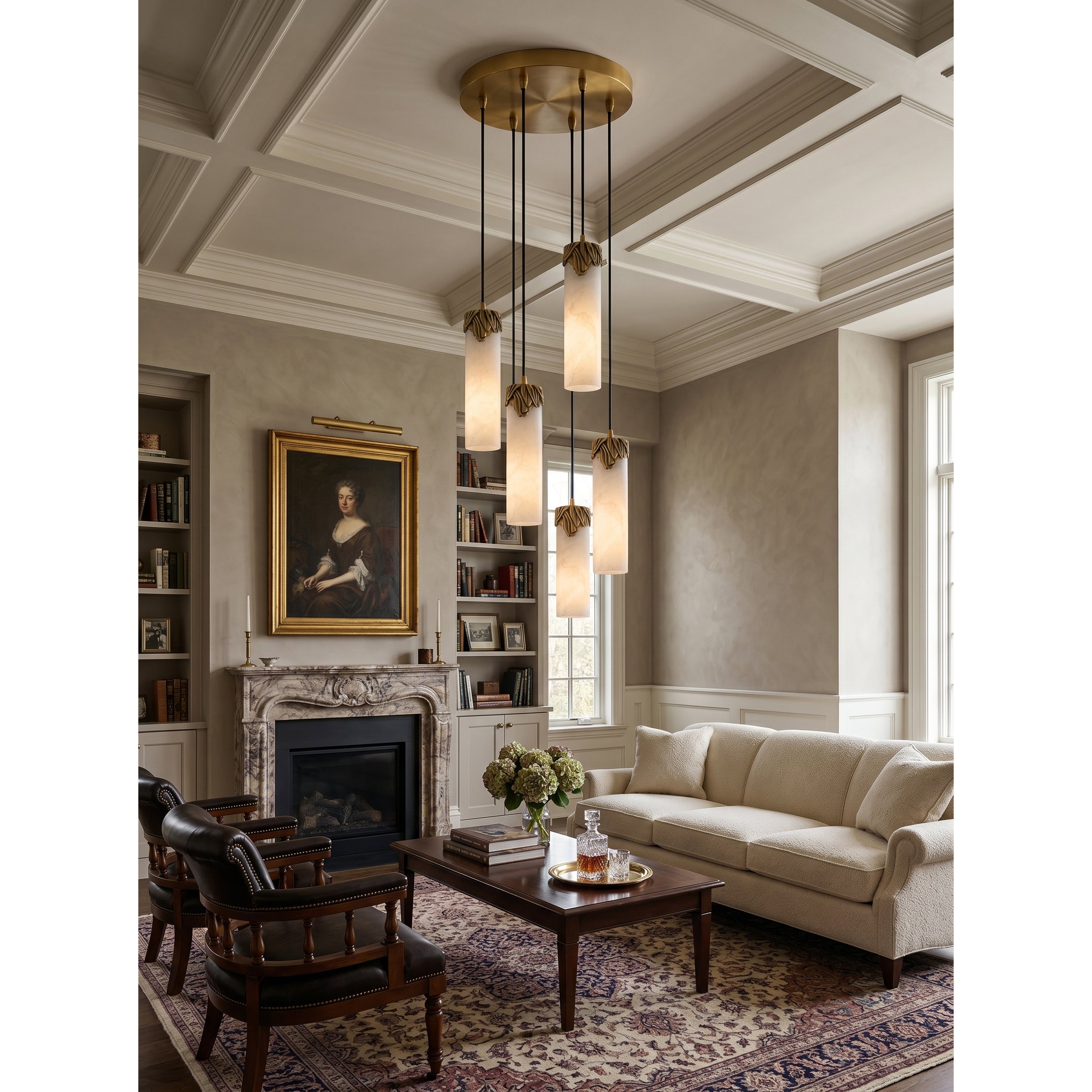 Eiralena Cascad Alabaster Chandelier