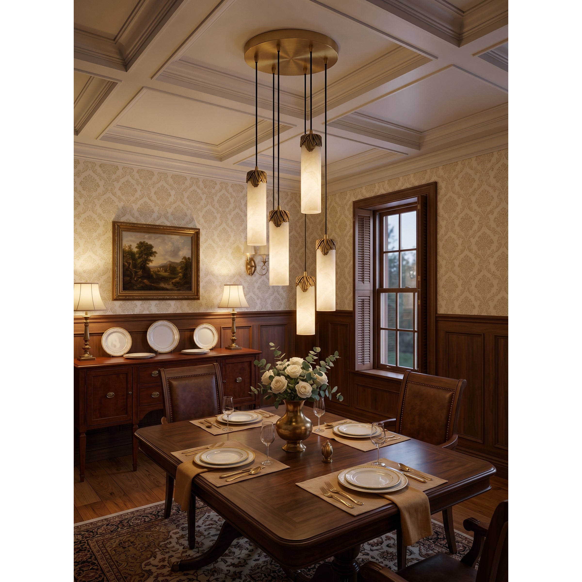 Eiralena Cascad Alabaster Chandelier