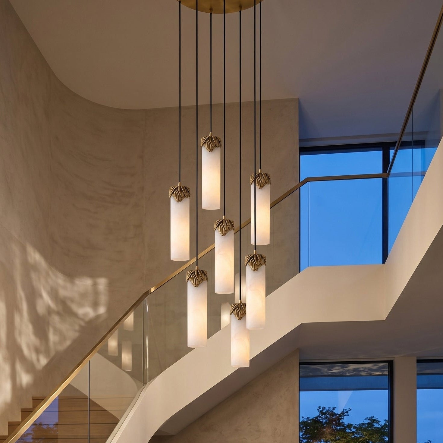 Eiralena Cascad Alabaster Chandelier