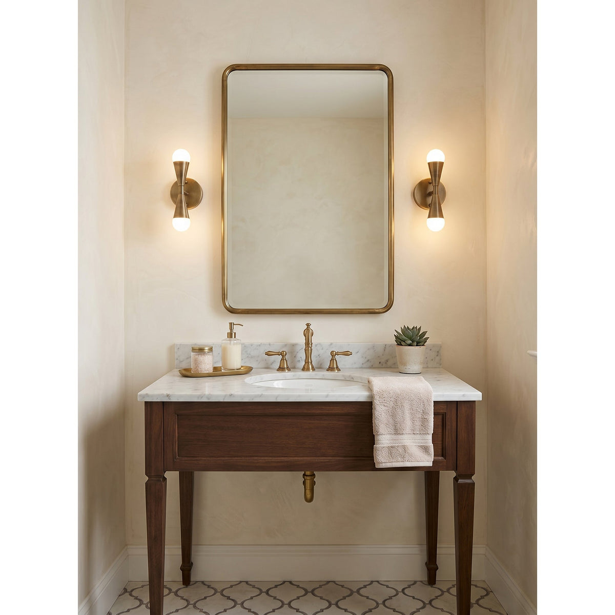 Karma Elvior Brass Double Wall Sconce
