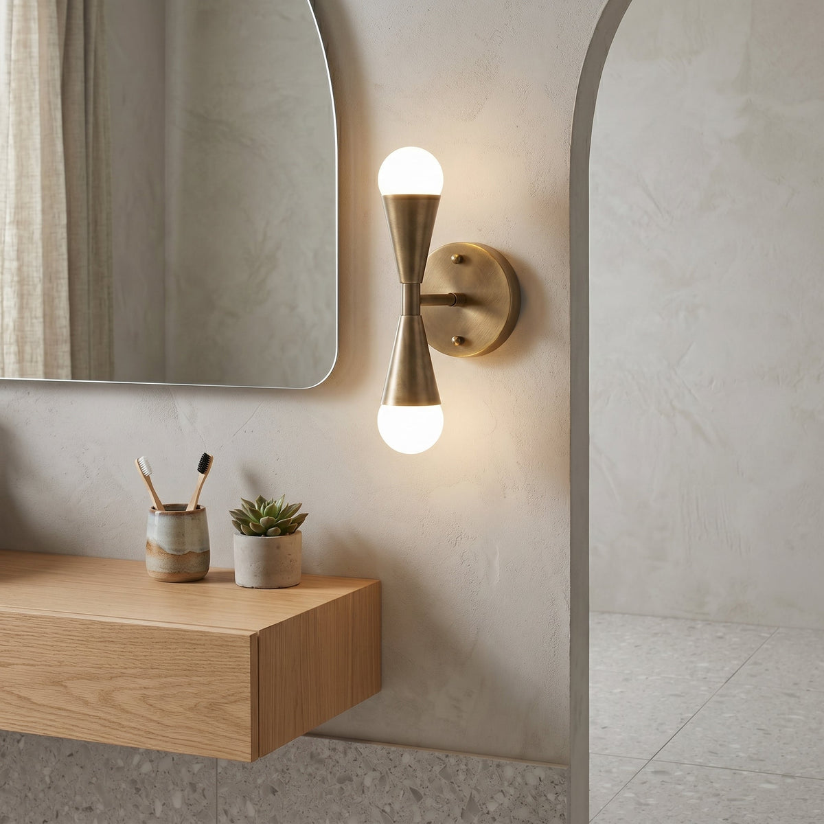 Karma Elvior Brass Double Wall Sconce
