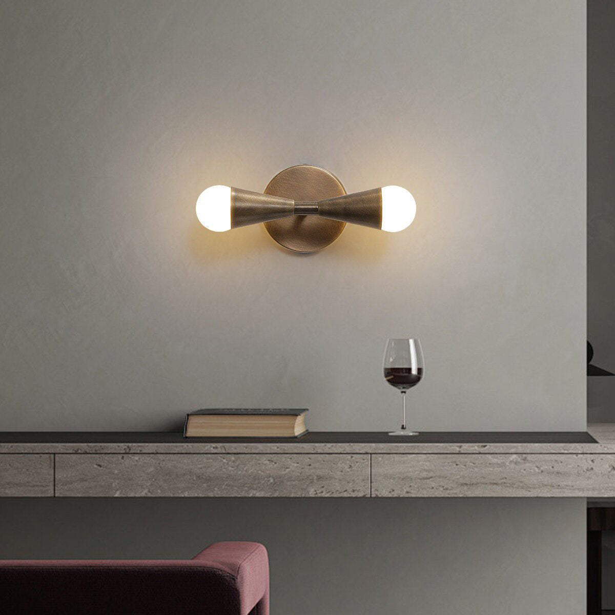 Karma Elvior Brass Double Wall Sconce