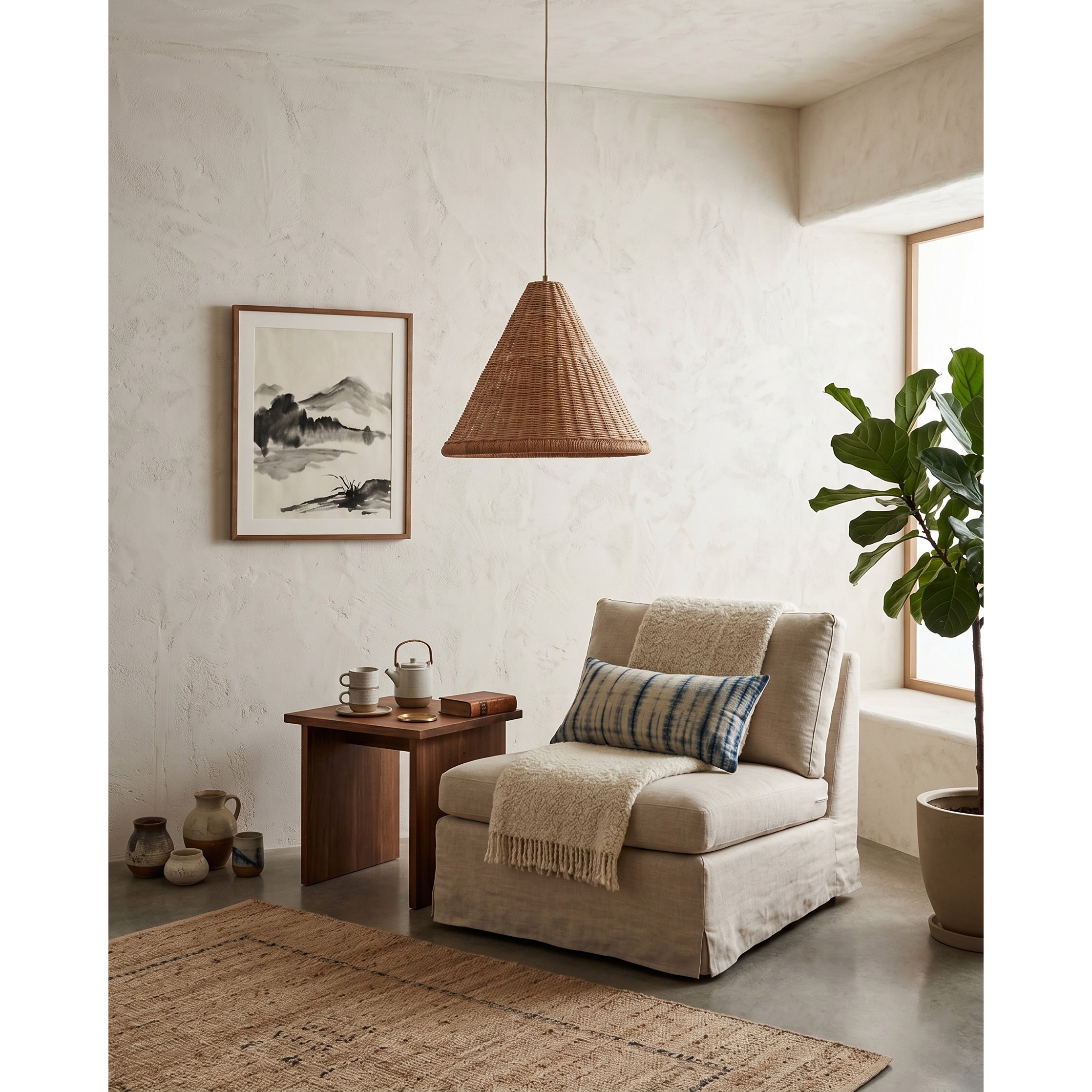 Kasbah Rattan Conical Pendant Lamp
