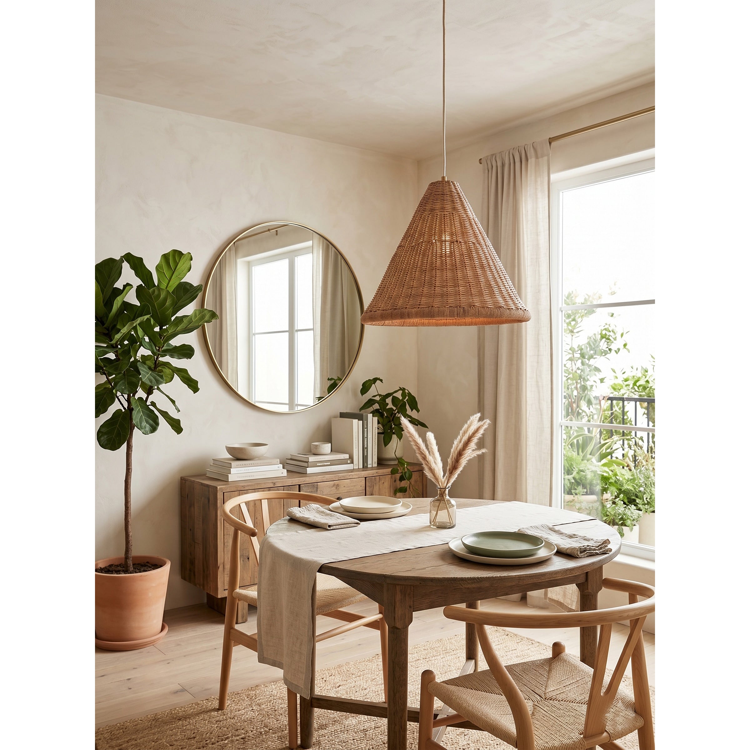 Kasbah Rattan Conical Pendant Lamp