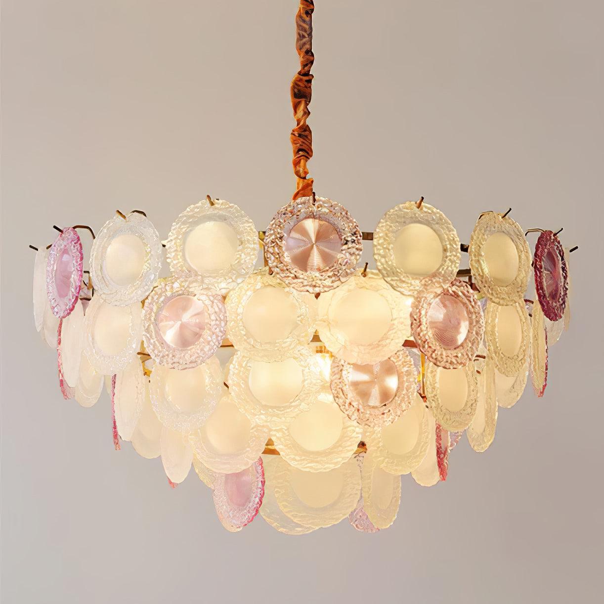 Celinine Chandelier Glass Disc Layered Playful