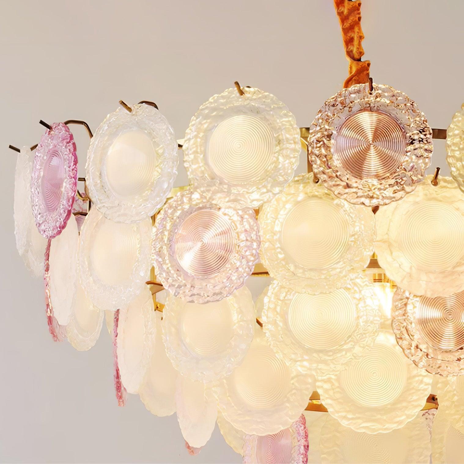 Celinine Chandelier Glass Disc Layered Playful