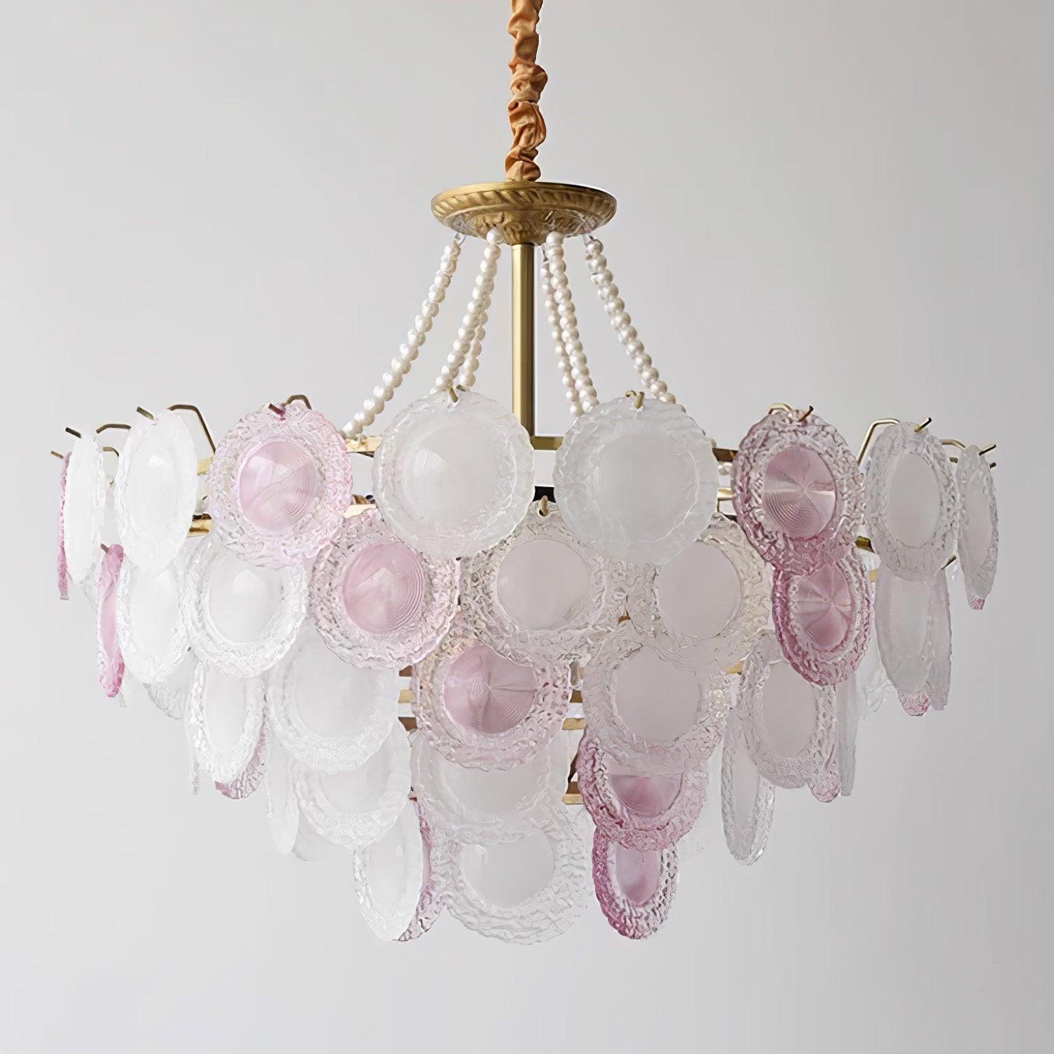 Celinine Chandelier Glass Disc Layered Playful