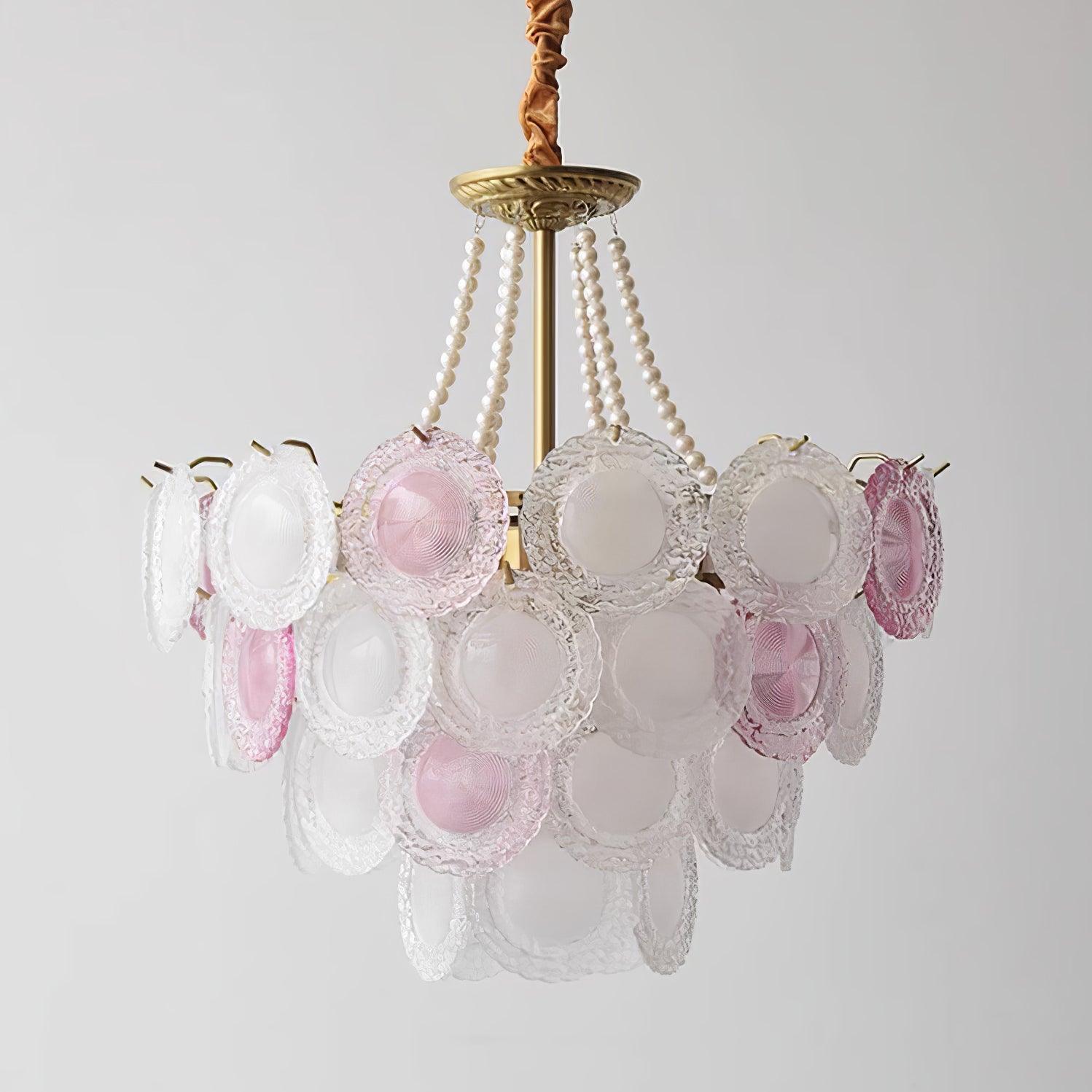 Celinine Chandelier Glass Disc Layered Playful