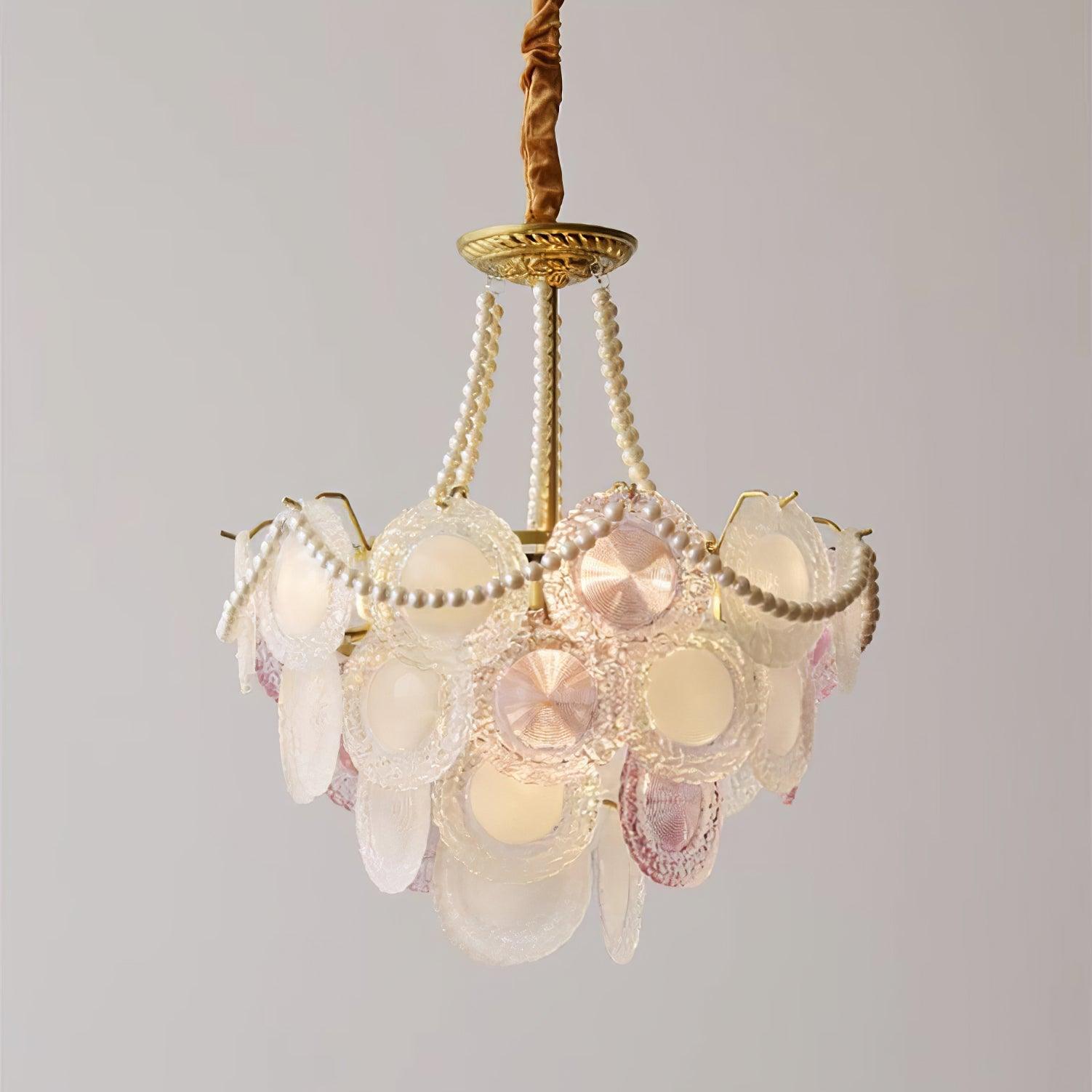 Celinine Chandelier Glass Disc Layered Playful