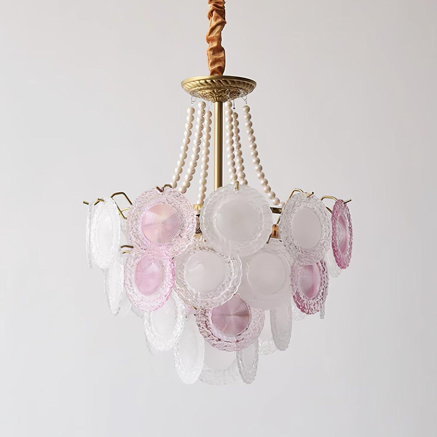Celinine Chandelier Glass Disc Layered Playful