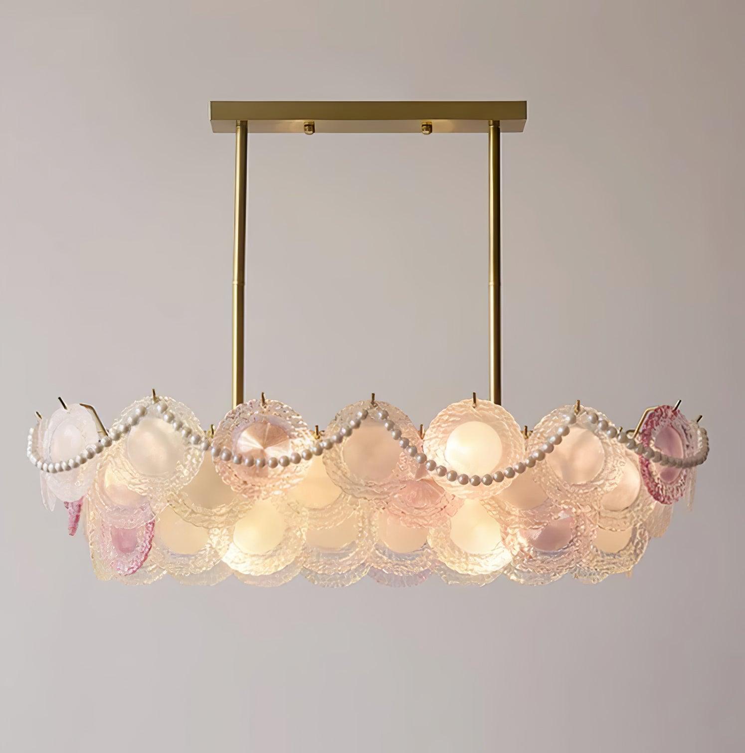 Celinine Chandelier Glass Disc Layered Playful