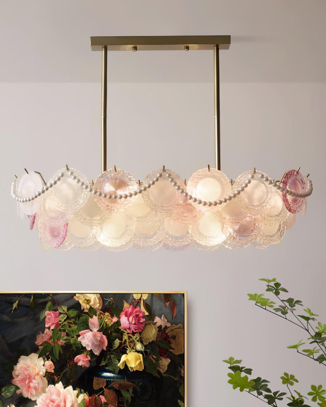 Celinine Chandelier Glass Disc Layered Playful