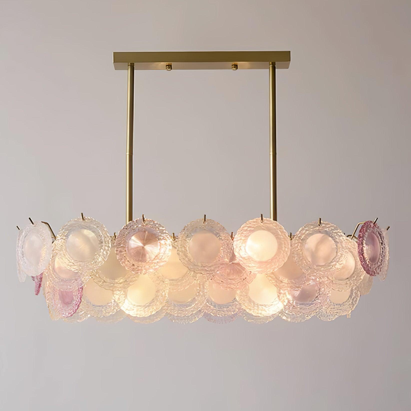 Celinine Chandelier Glass Disc Layered Playful