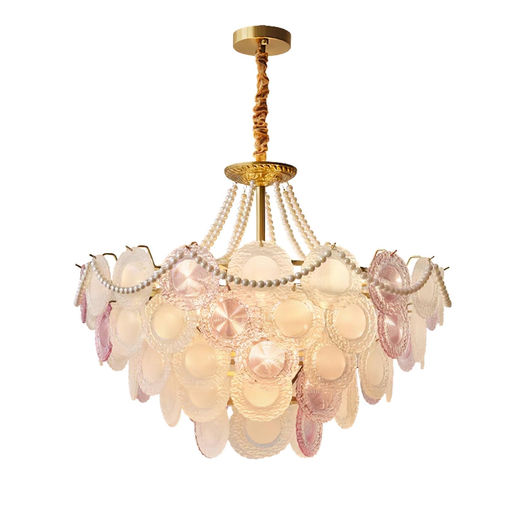 Celinine Chandelier Glass Disc Layered Playful