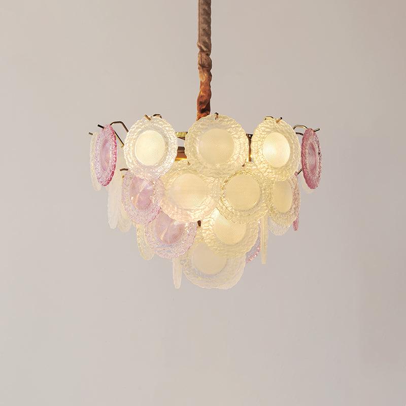 Celinine Chandelier Glass Disc Layered Playful