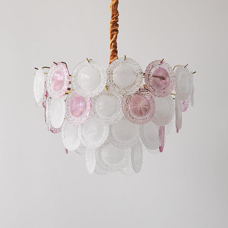 Celinine Chandelier Glass Disc Layered Playful