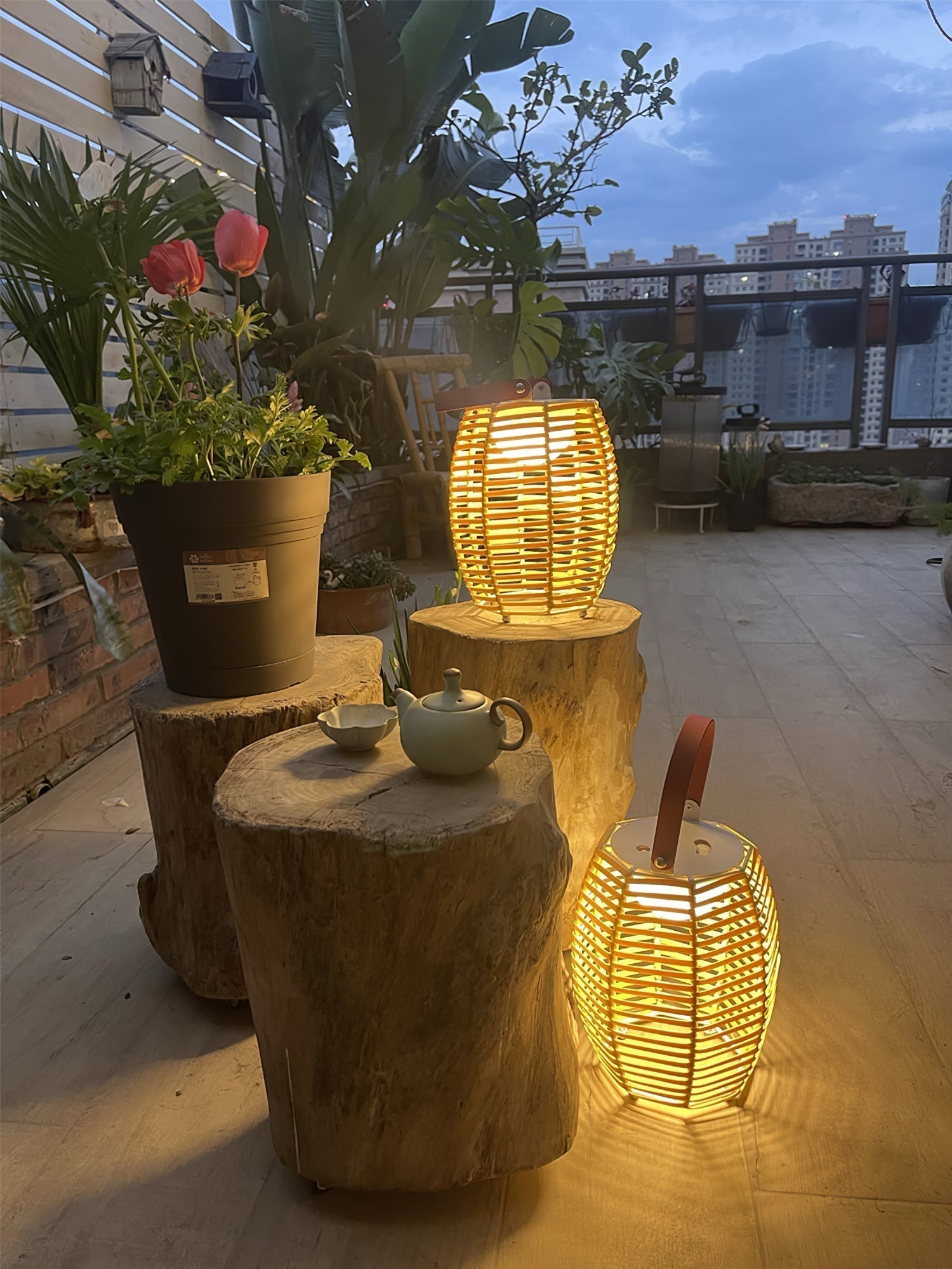 Olraeil Rattan Floor Lantern