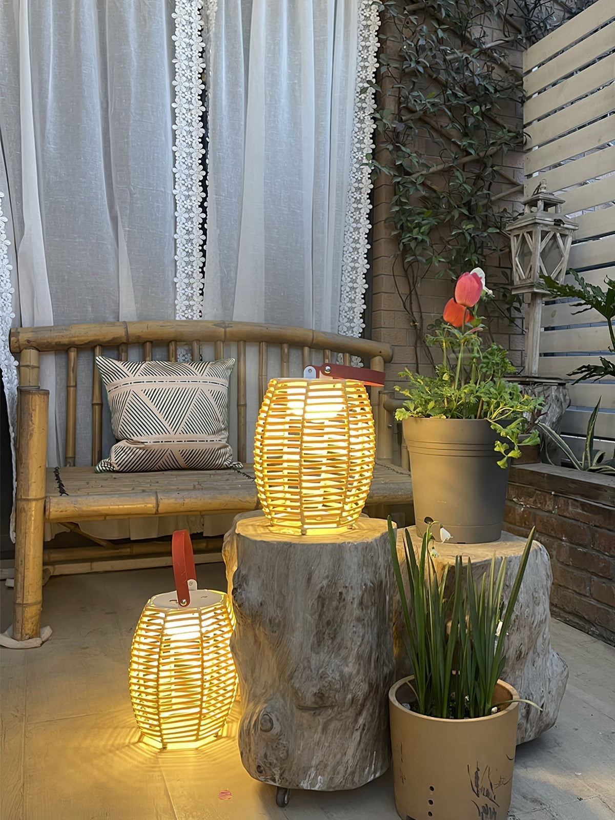 Olraeil Rattan Floor Lantern