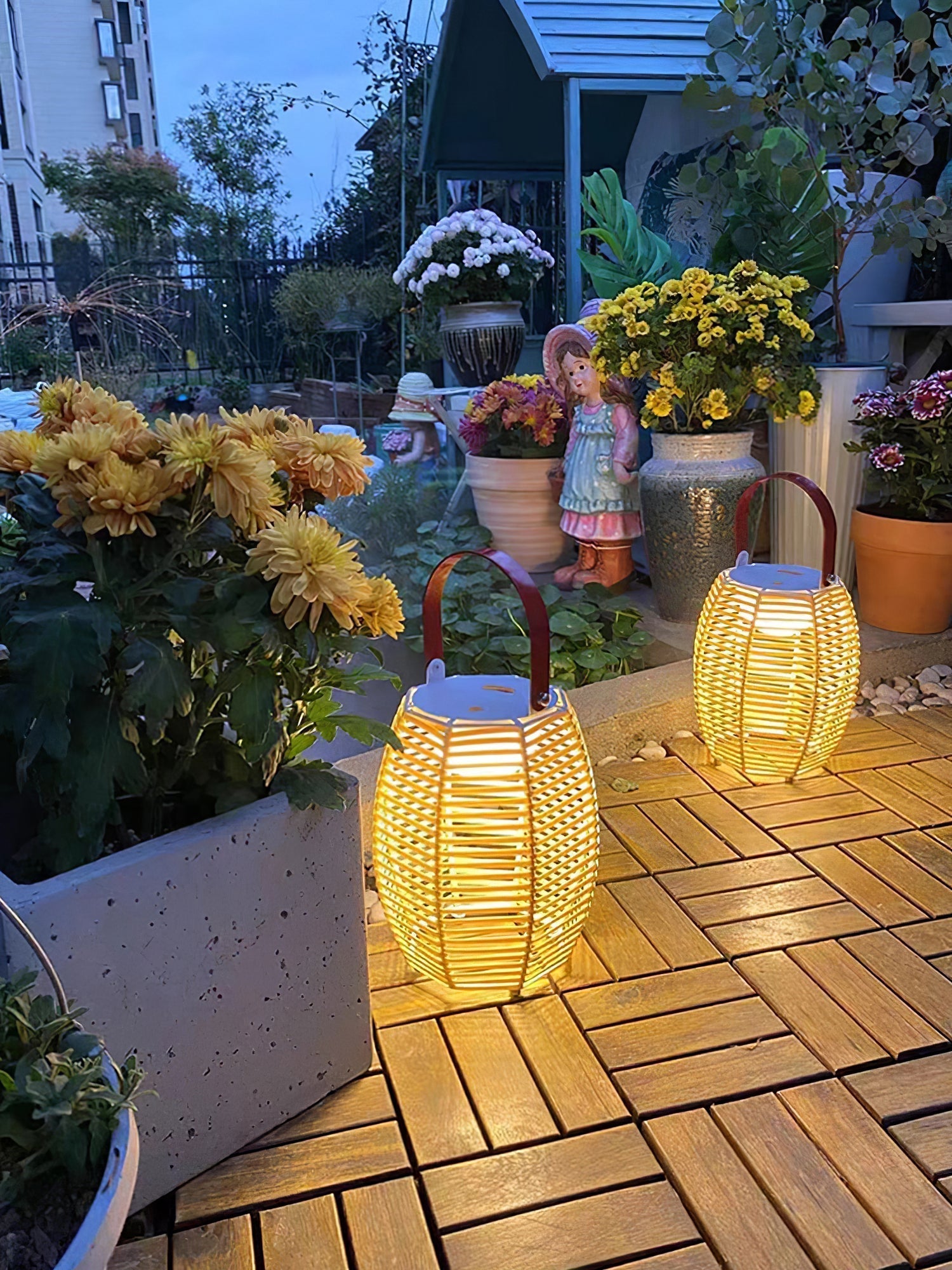 Olraeil Rattan Floor Lantern