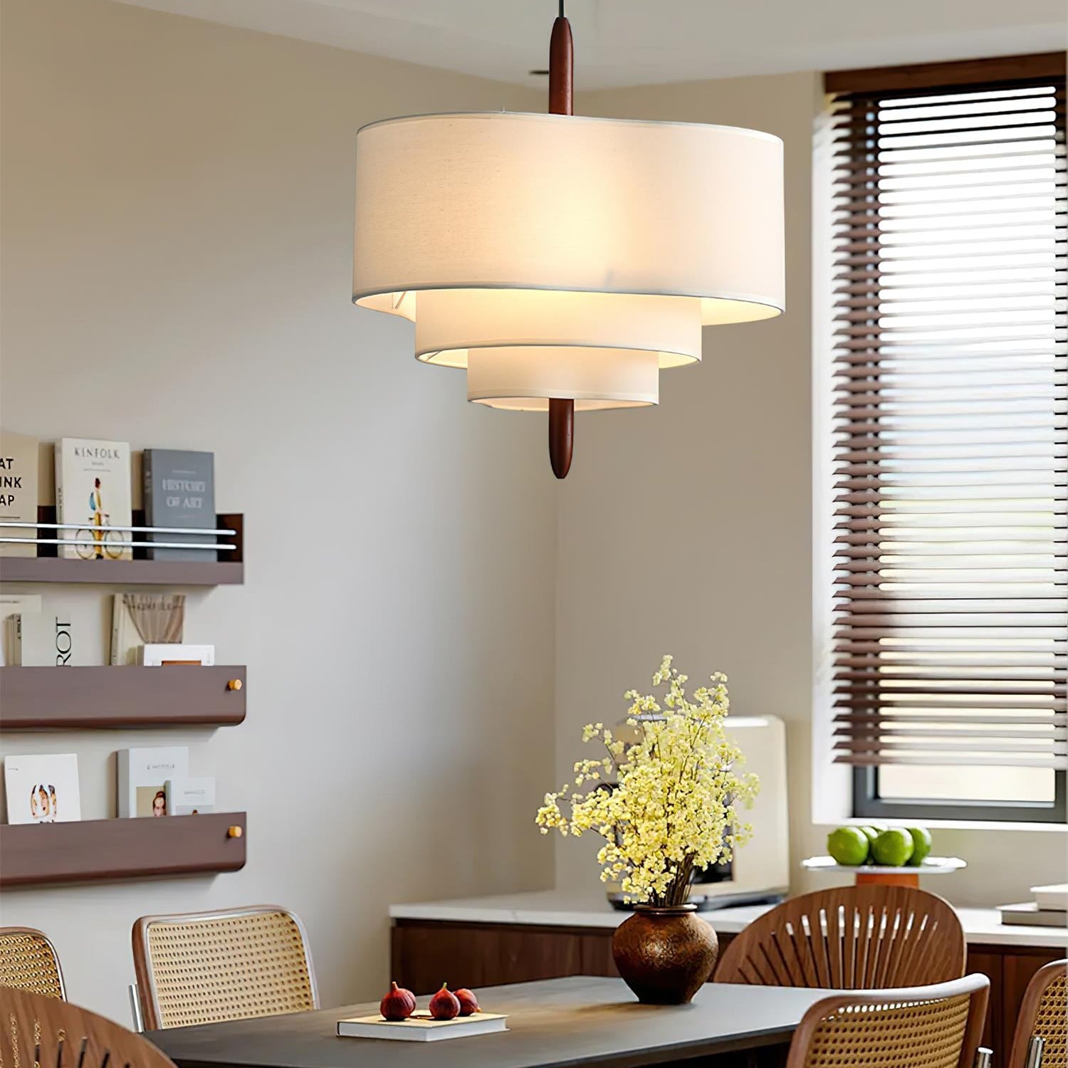 Ophel Green Fabric Pendant Lamp - Neutral Decor