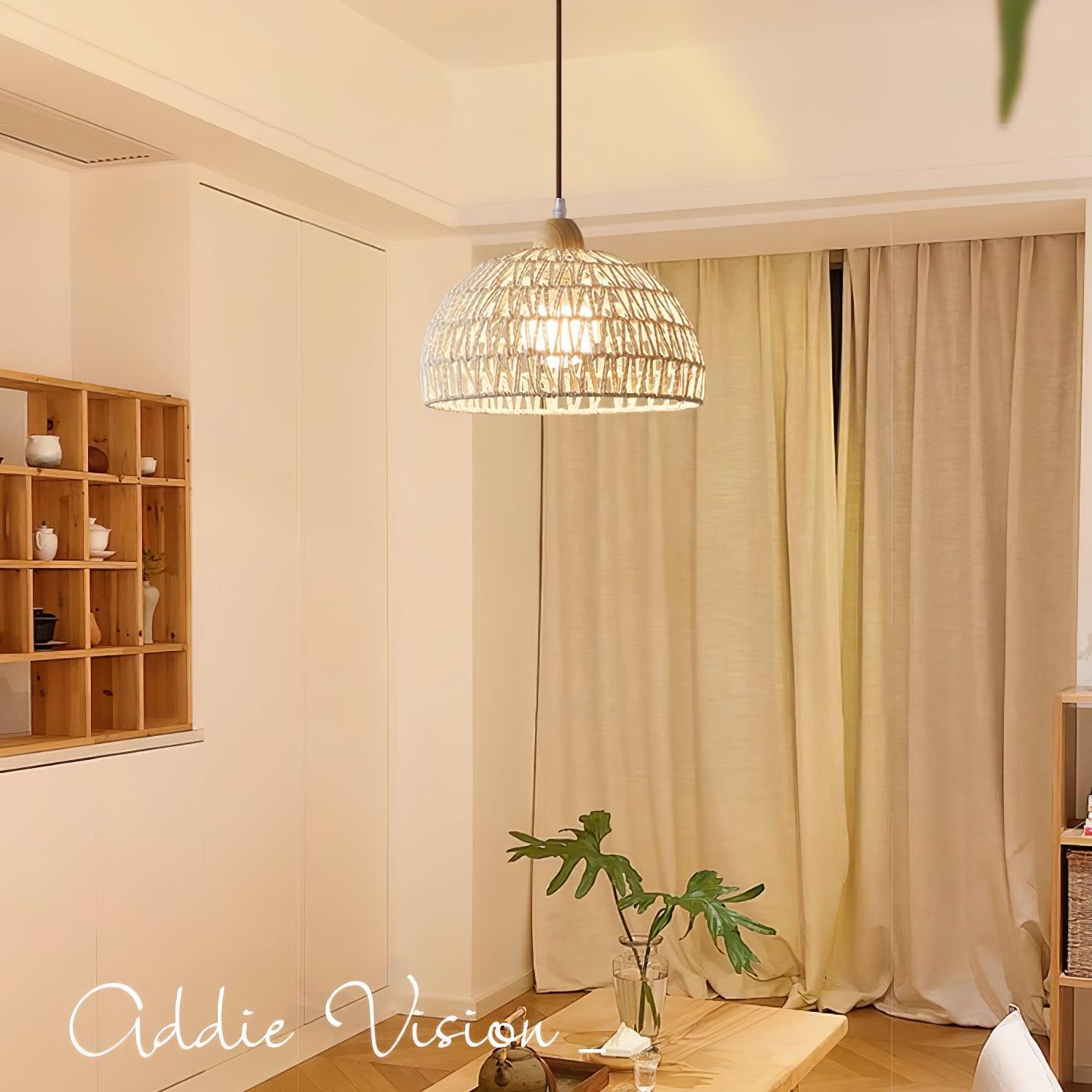 Calyran Rattan Wood Pendant Lamp