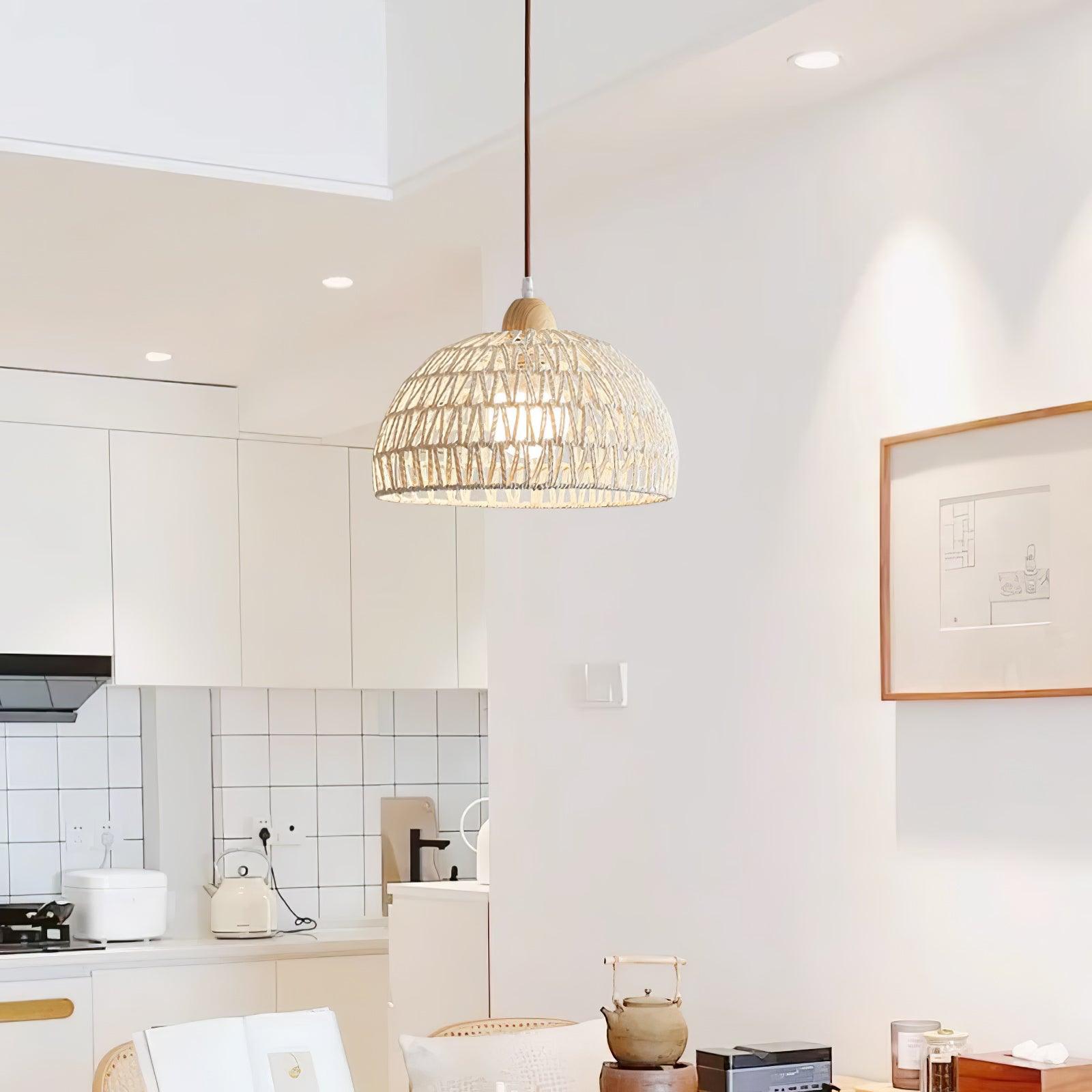 Calyran Rattan Wood Pendant Lamp