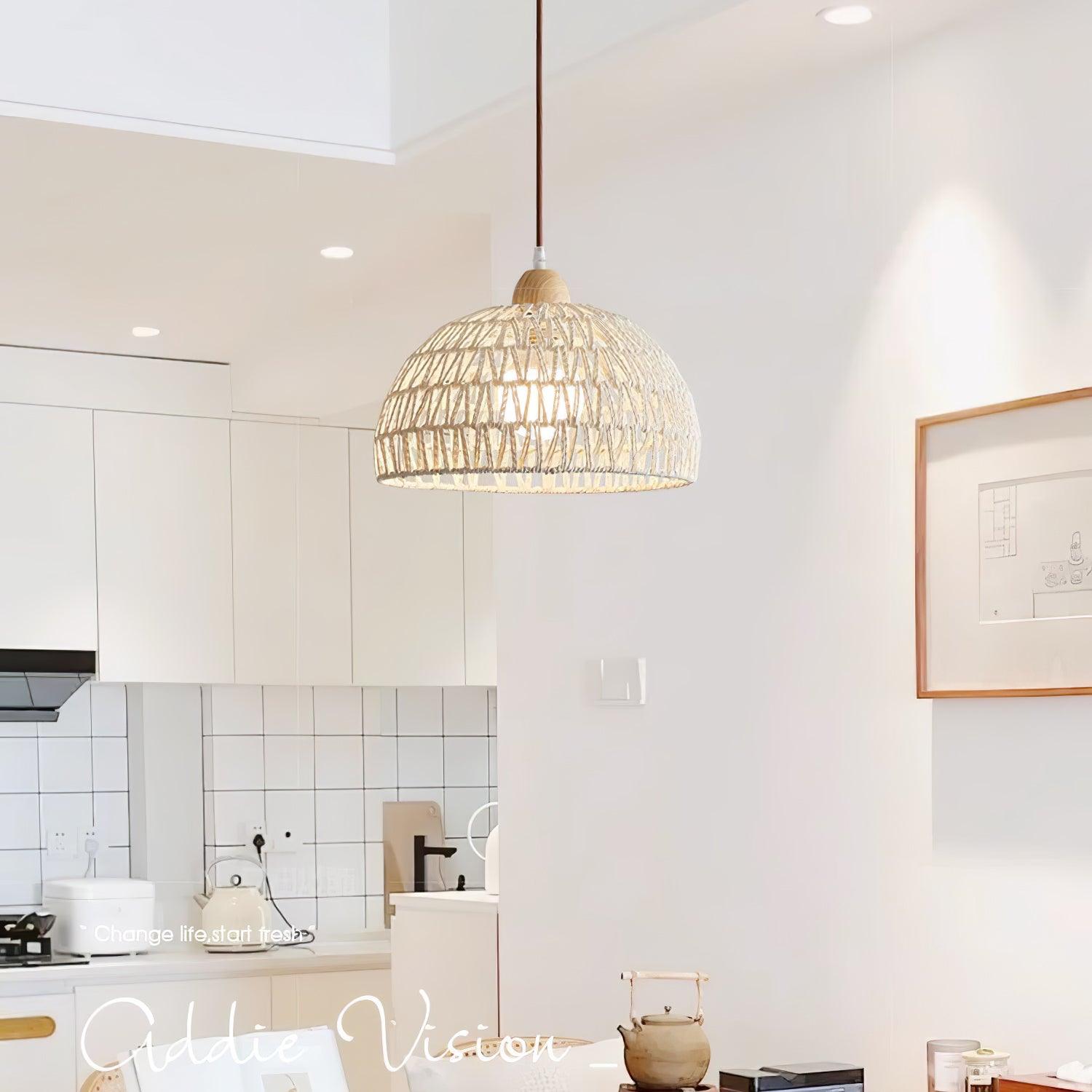 Calyran Rattan Wood Pendant Lamp