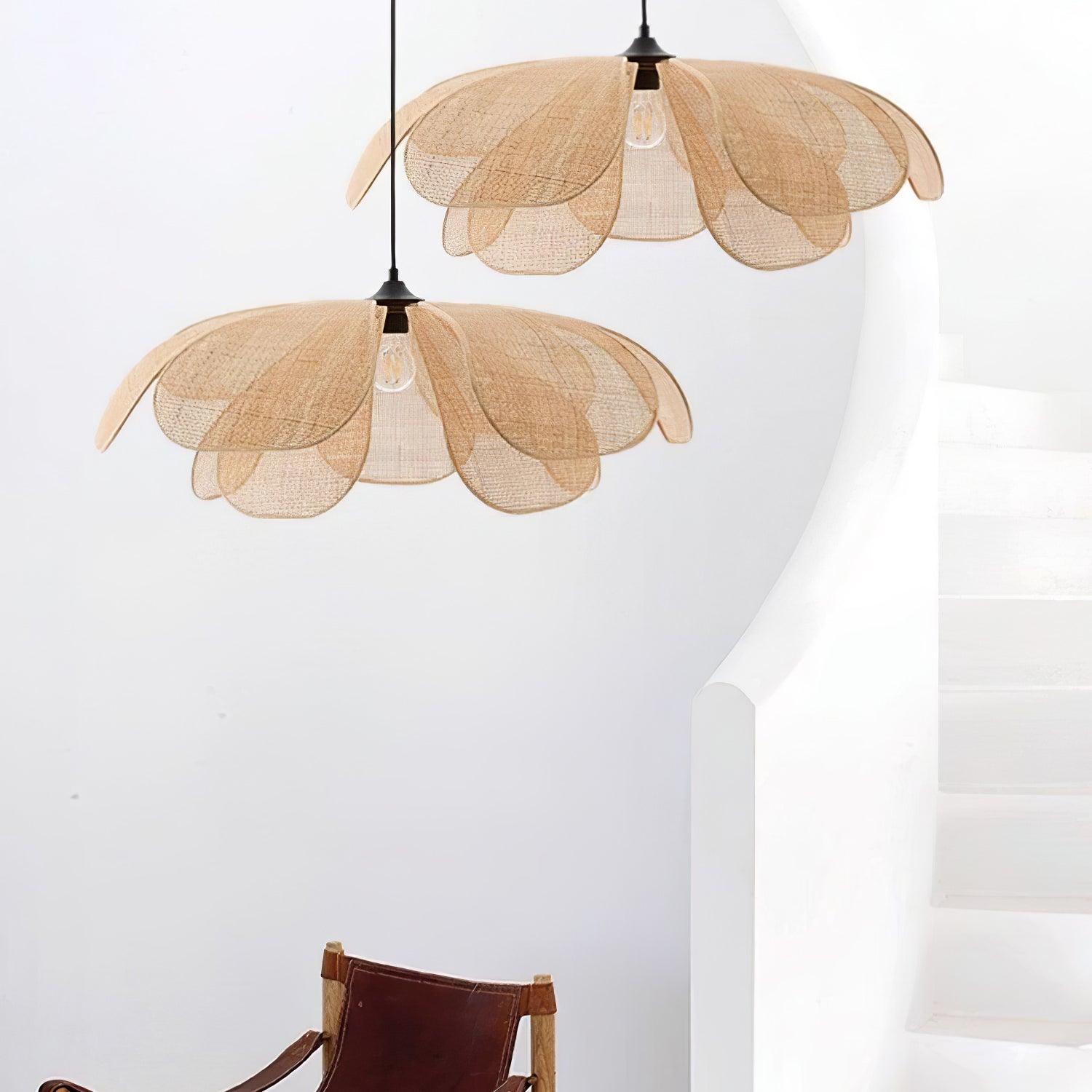 Petaral Rattan Retro Pendant Lamp